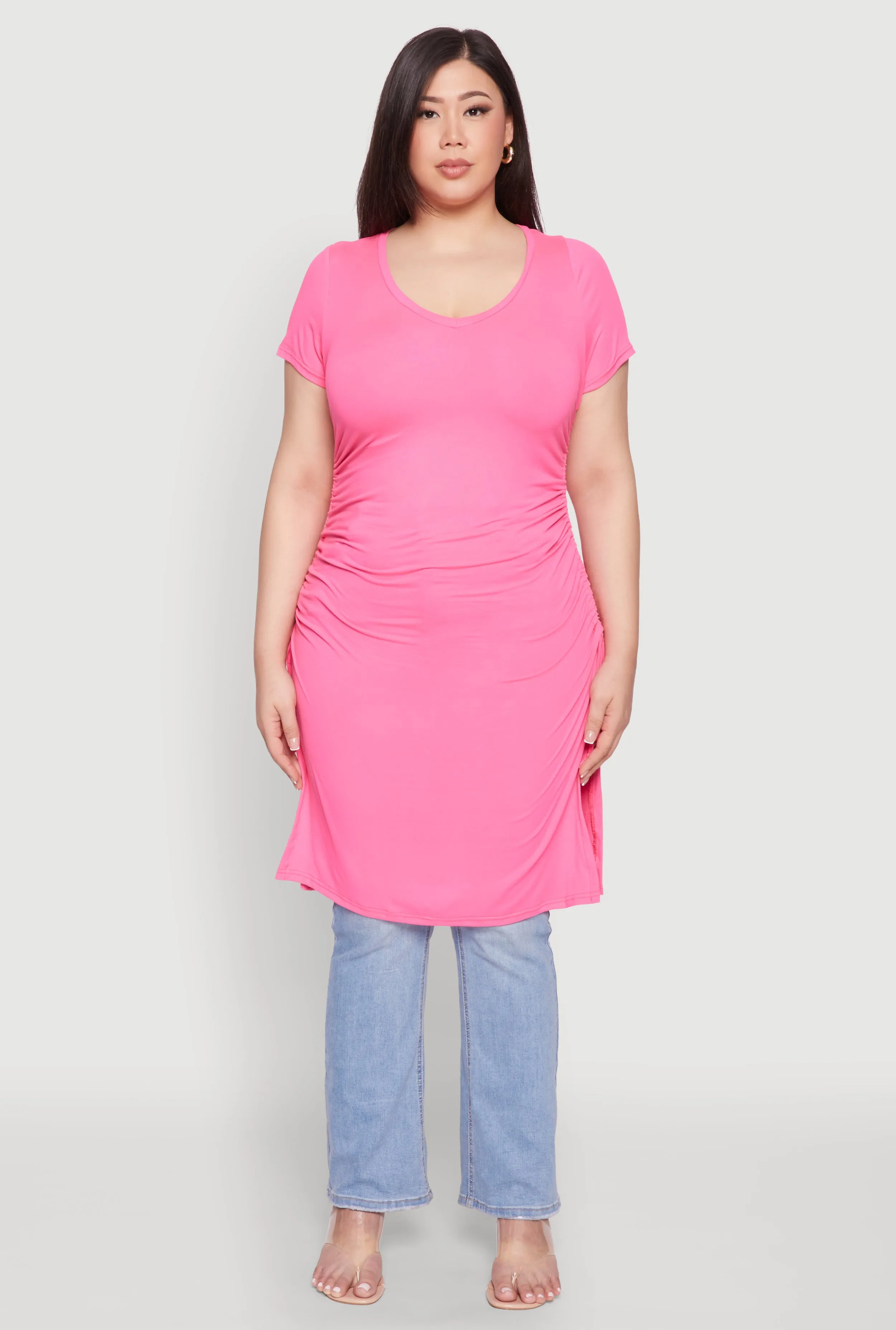 Plus Size Ruched Side Slit Maxi Top sold by Rainbow product image thumbnail 3