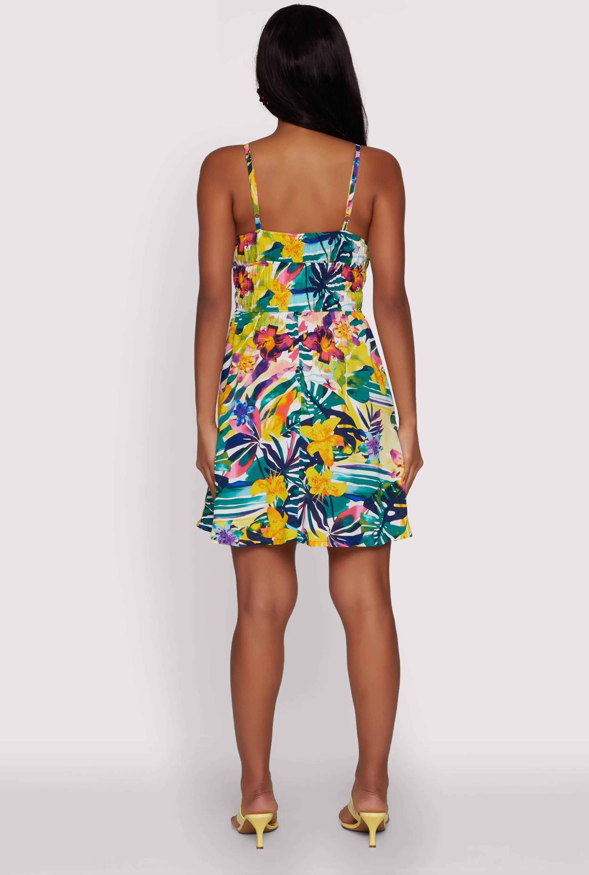 Leaf Print Empire Waist Mini Dress sold by Rainbow product image thumbnail 5