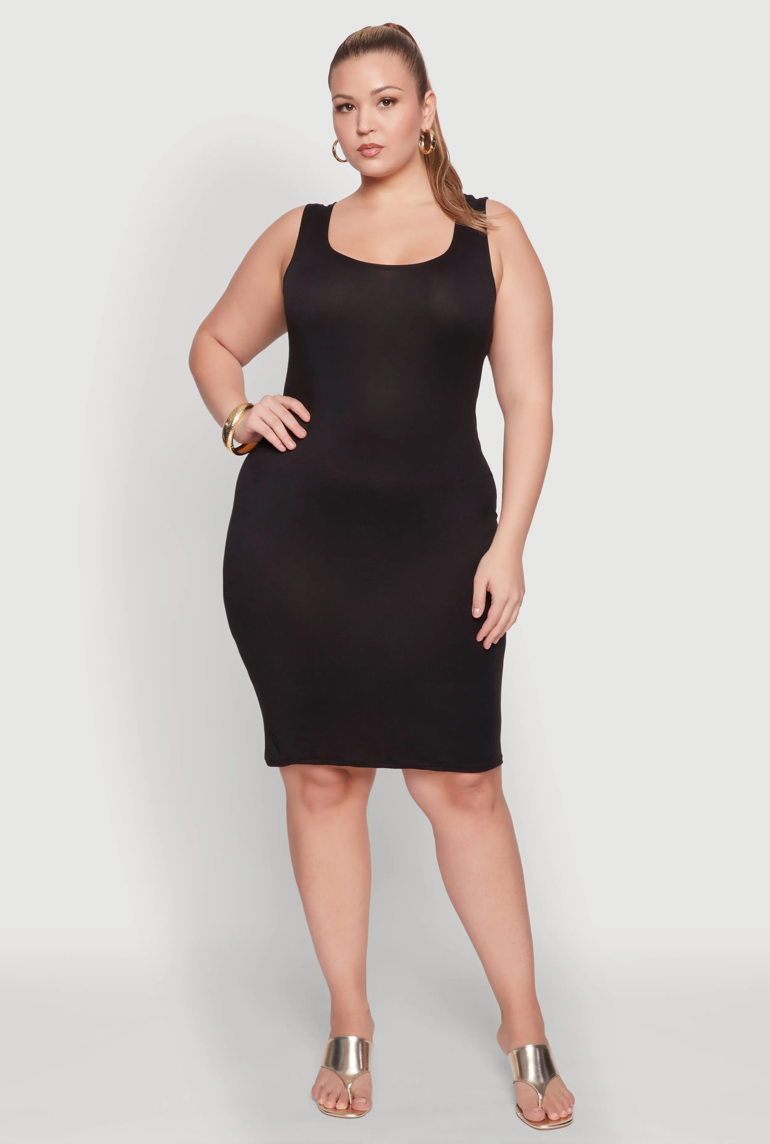 Plus Size Scoop Neck Tank Dress sold by Rainbow