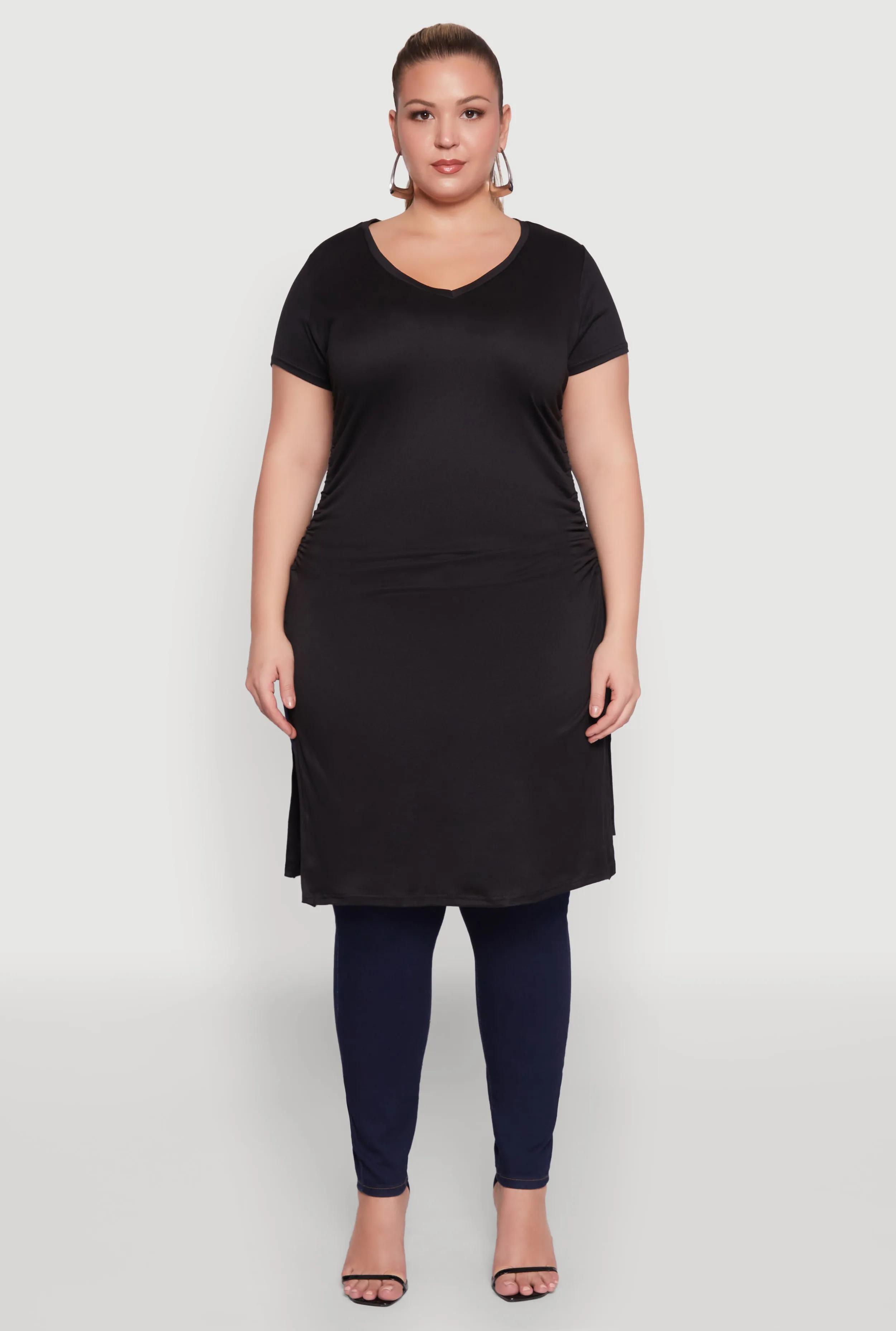 Plus Size Ruched Side Slit Maxi Top sold by Rainbow product image thumbnail 3