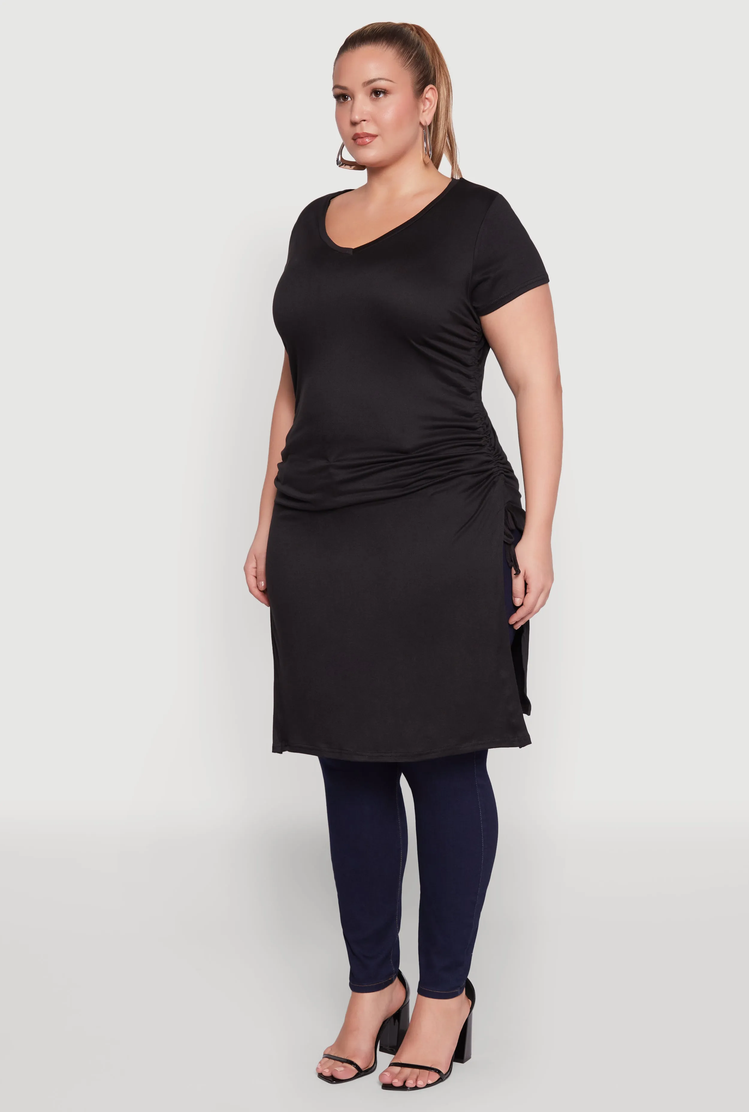 Plus Size Ruched Side Slit Maxi Top sold by Rainbow product image thumbnail 5