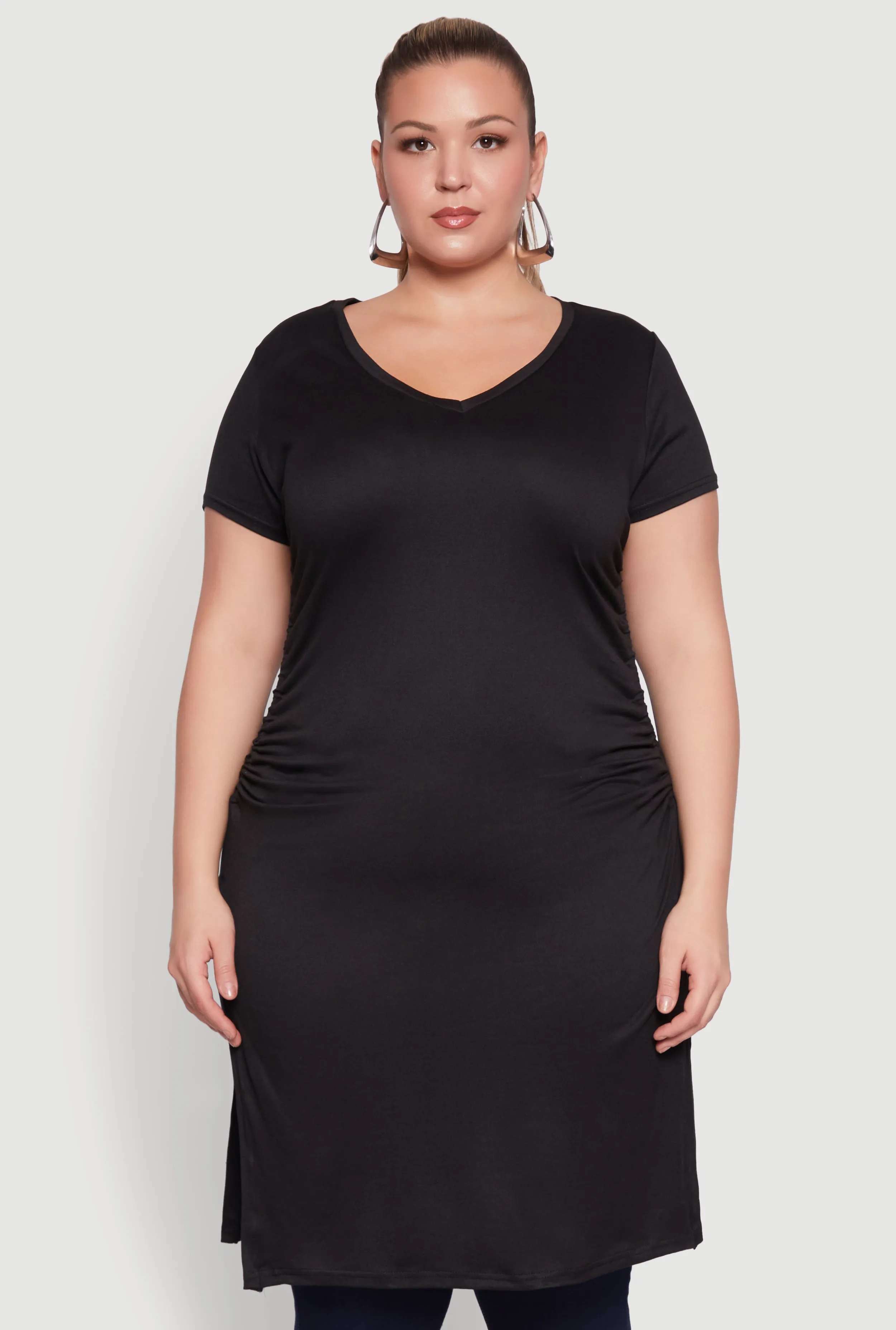 Plus Size Ruched Side Slit Maxi Top sold by Rainbow product image thumbnail 2