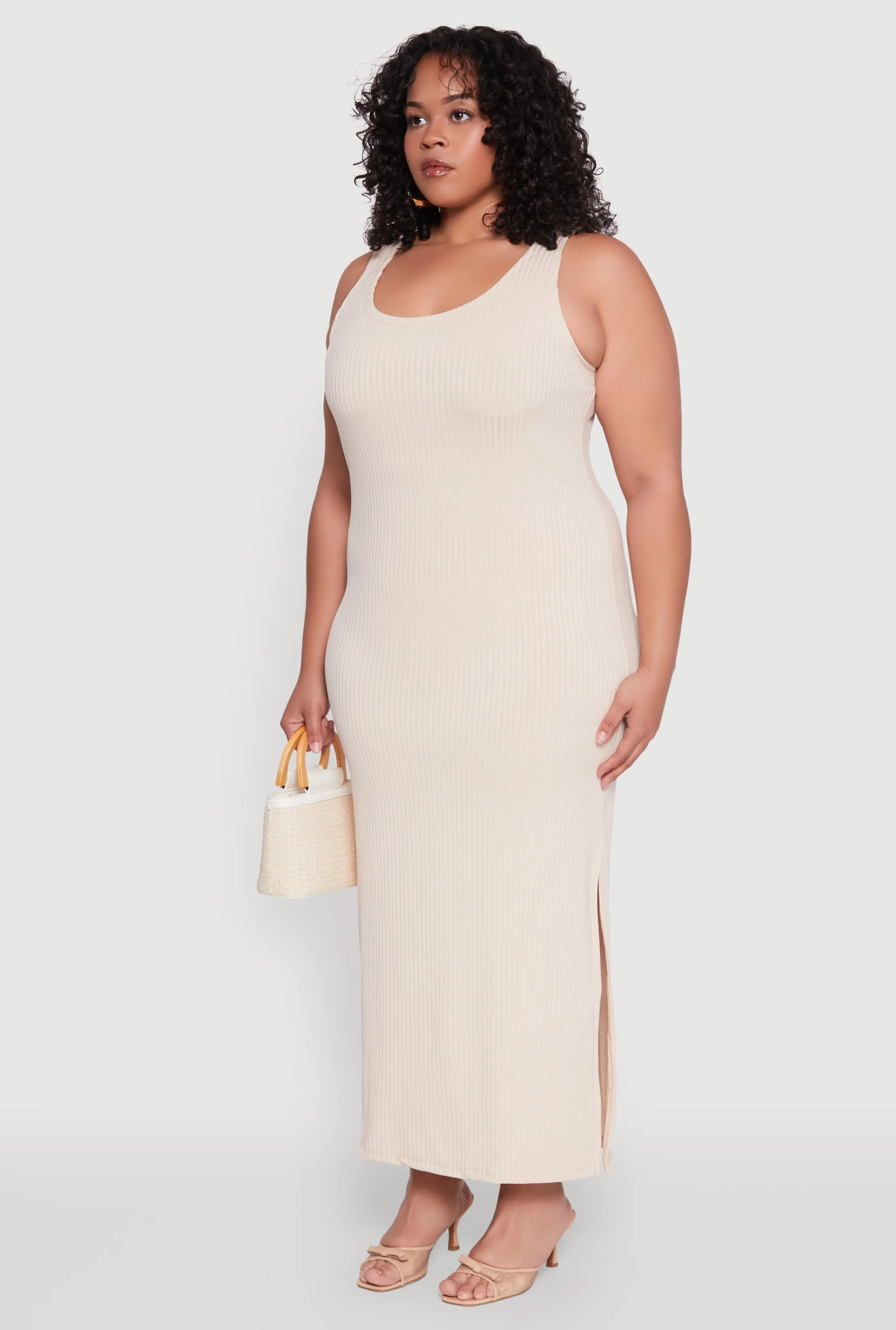 Plus Size Ribbed Knit Maxi Tank Dress sold by Rainbow product image thumbnail 3