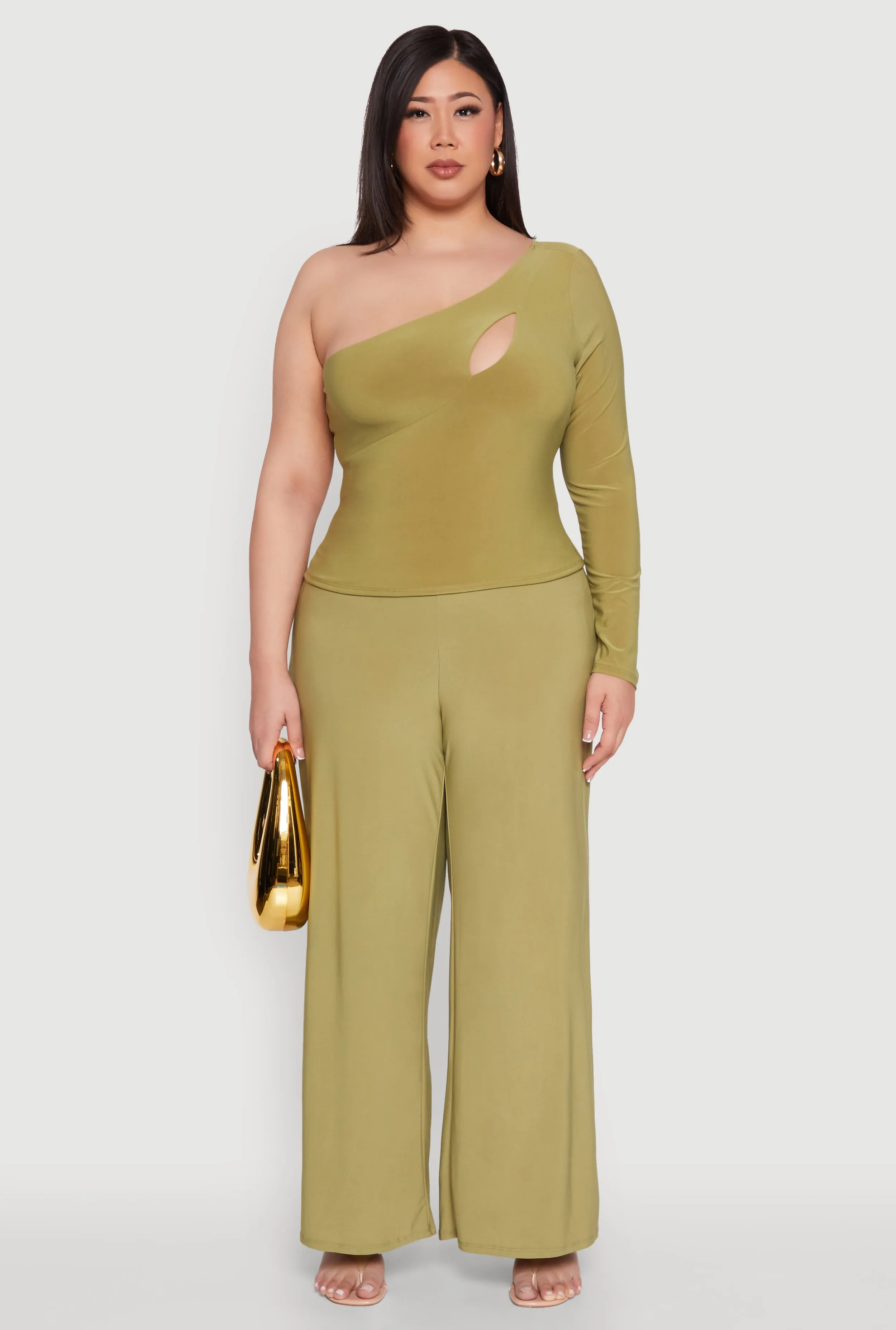 Plus Size One Shoulder Keyhole Top sold by Rainbow product image thumbnail 3