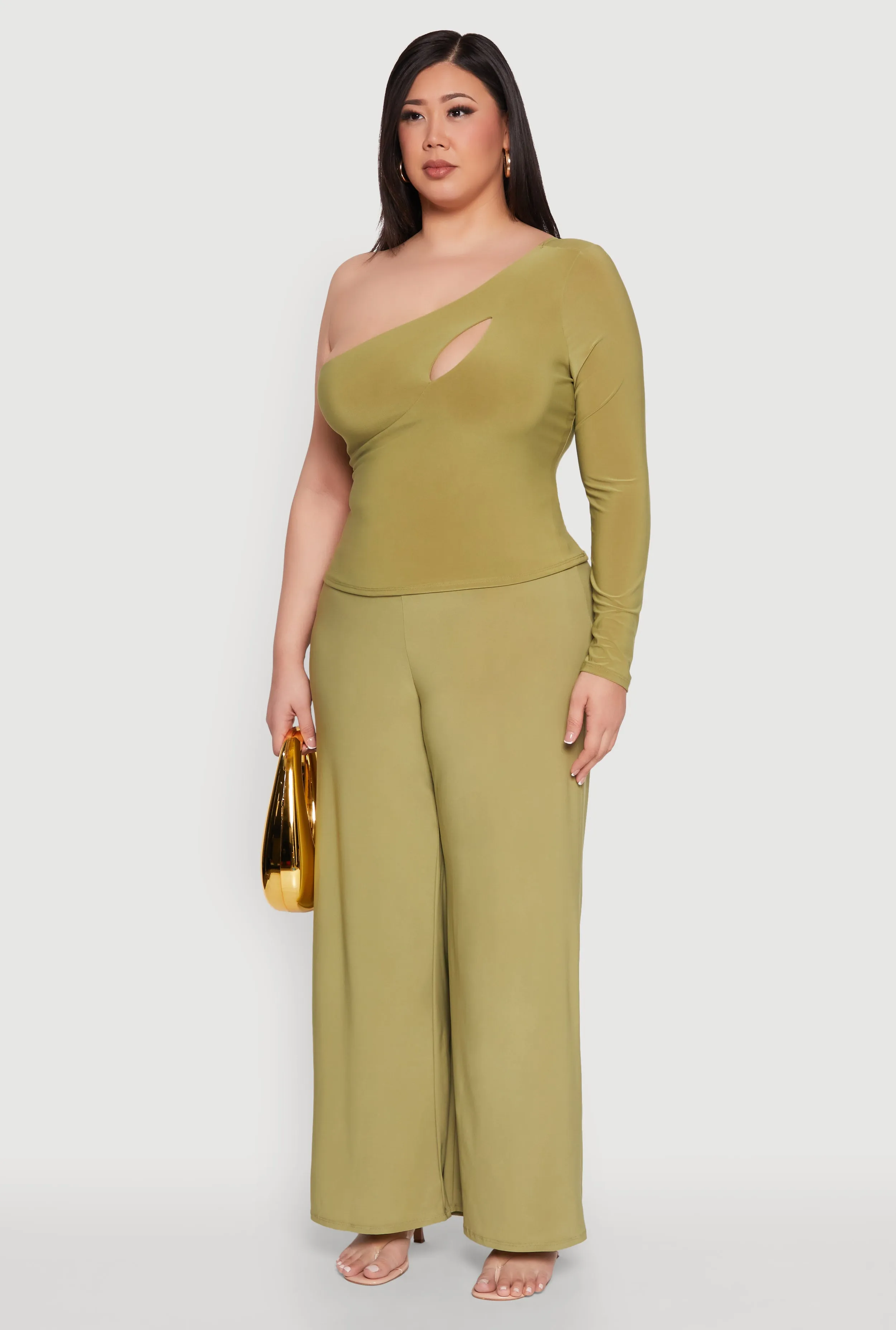 Plus Size One Shoulder Keyhole Top sold by Rainbow product image thumbnail 5