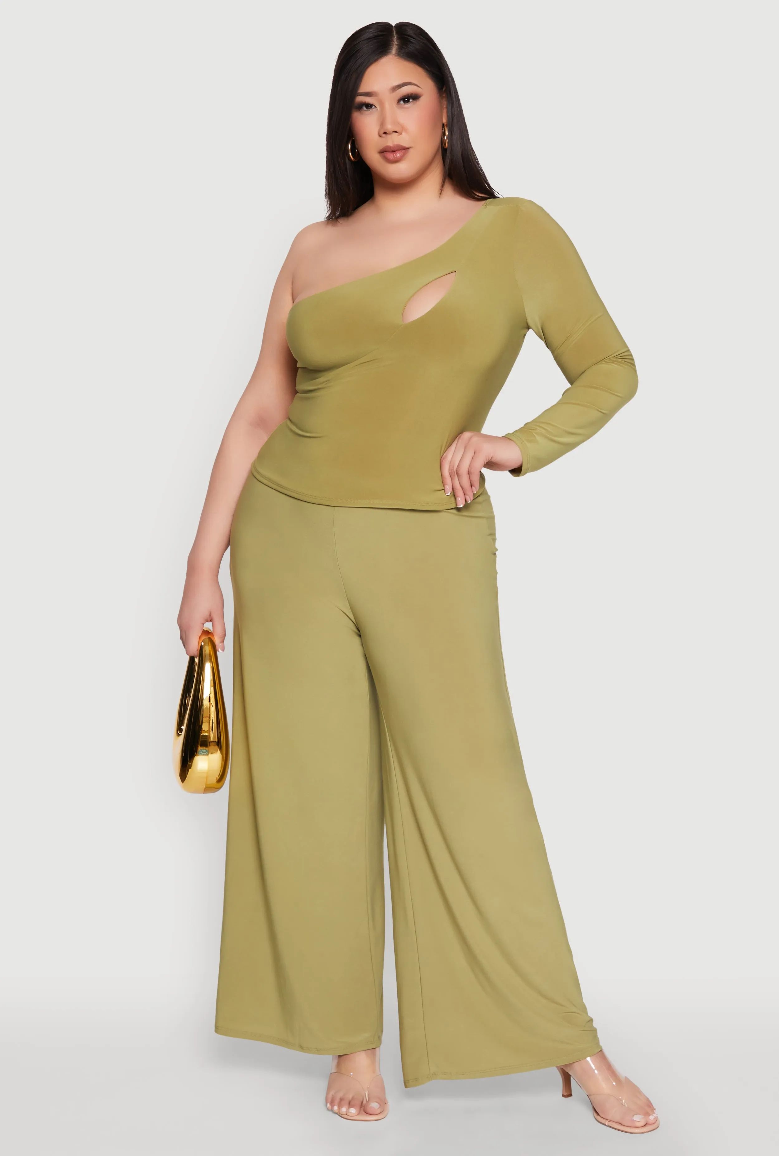 Plus Size One Shoulder Keyhole Top sold by Rainbow product image thumbnail 2