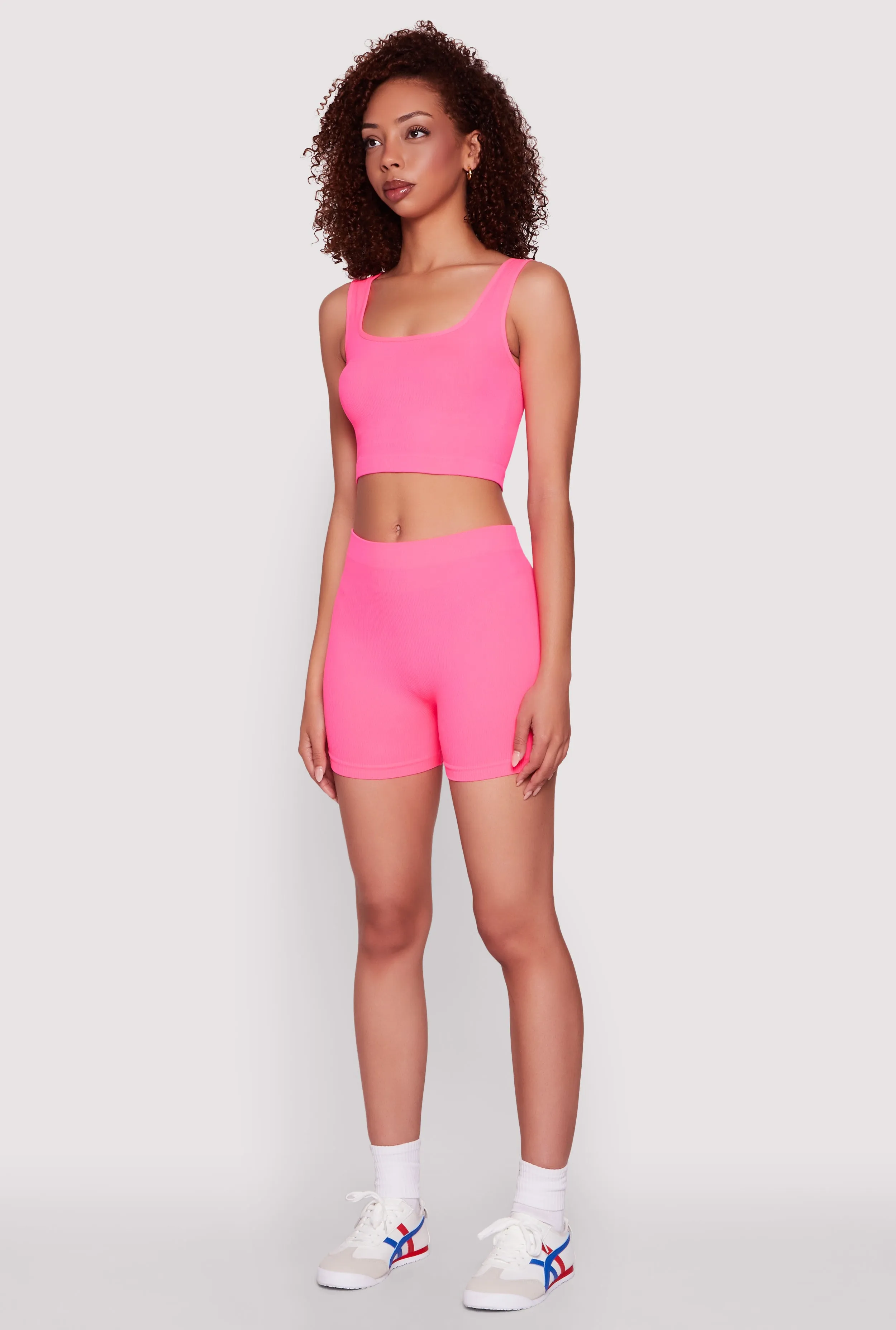 Seamless Cropped Tank Top and Bike Shorts sold by Rainbow product image thumbnail 3