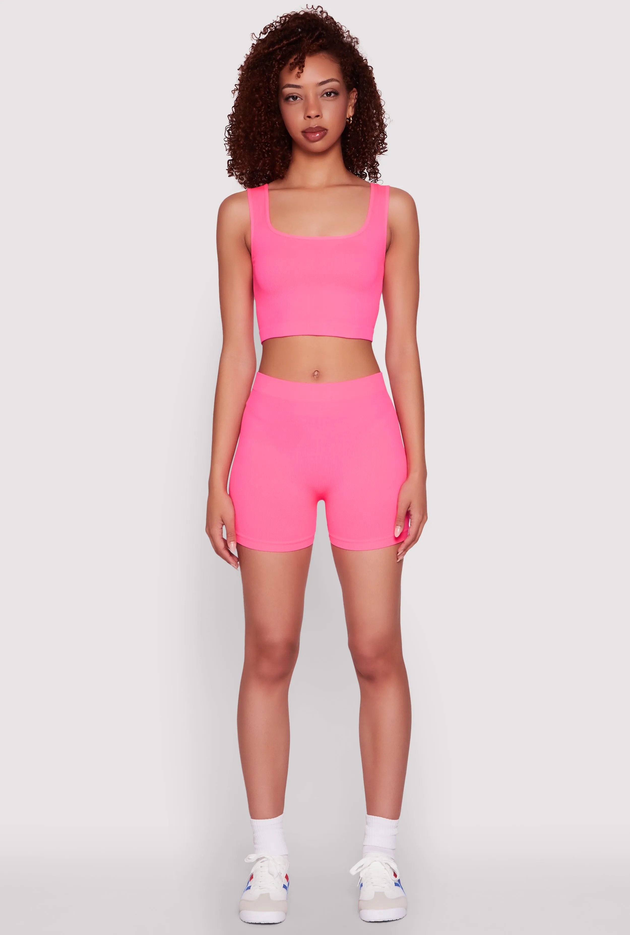 Seamless Cropped Tank Top and Bike Shorts sold by Rainbow