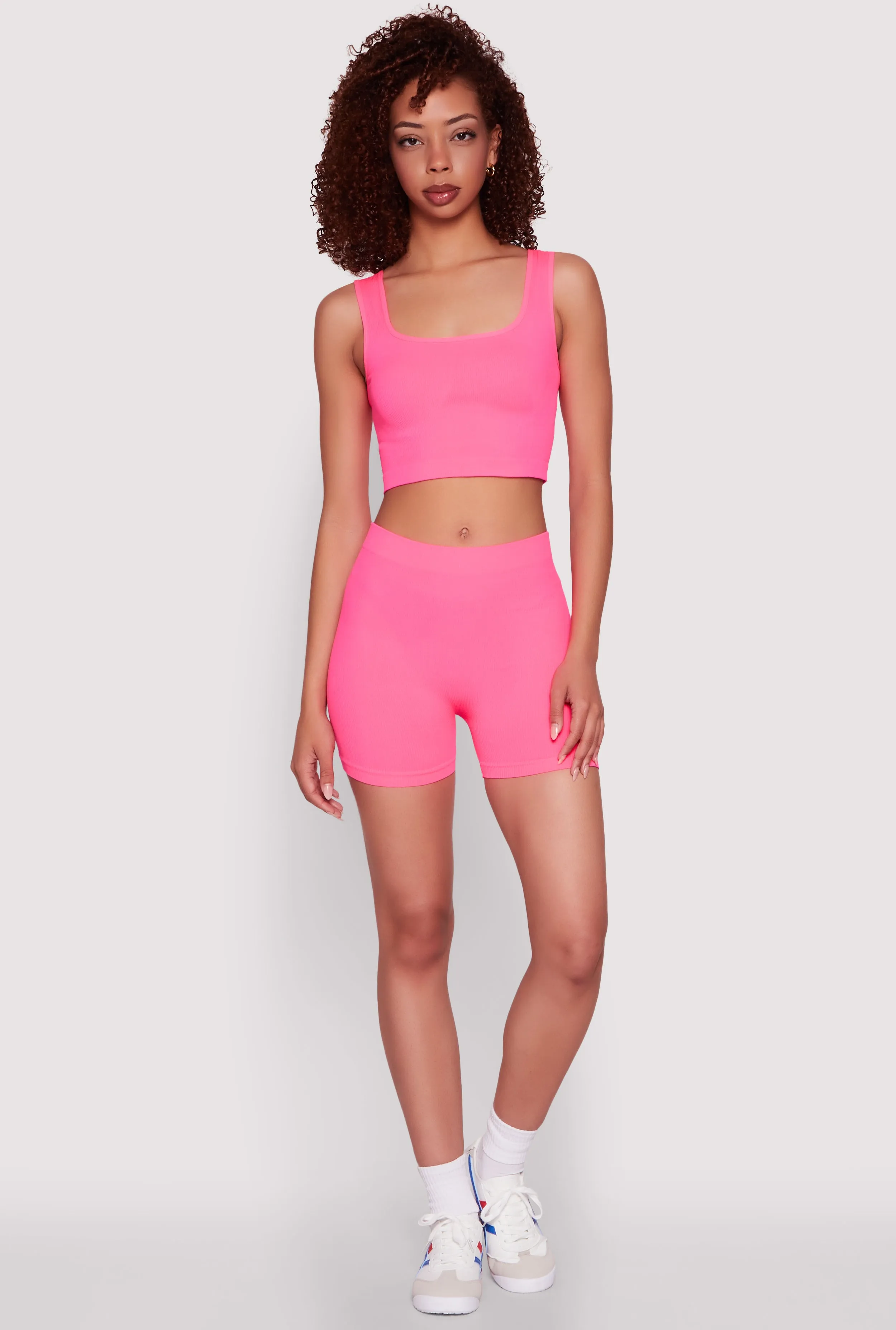 Seamless Cropped Tank Top and Bike Shorts sold by Rainbow product image thumbnail 2