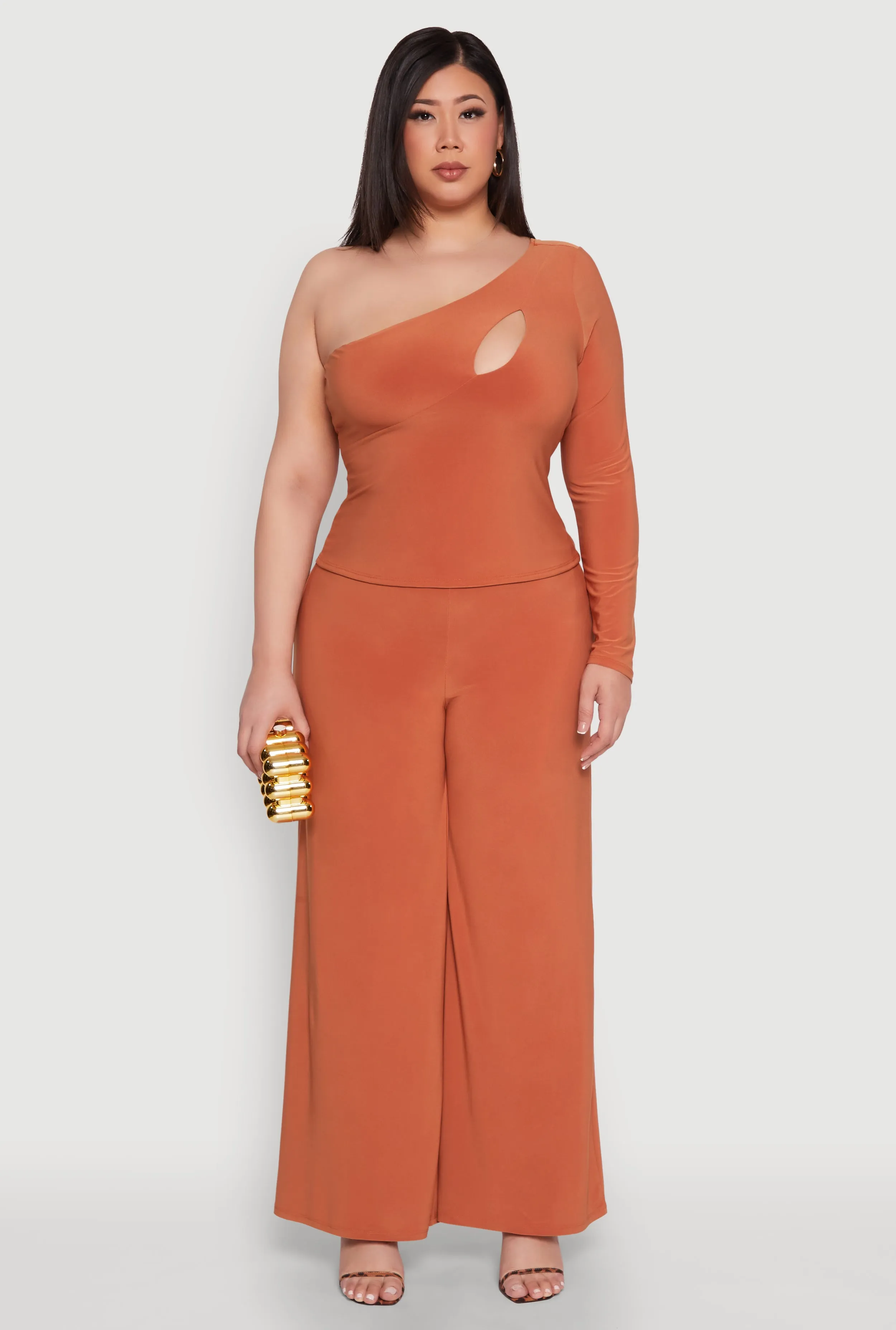 Plus Size One Shoulder Keyhole Top sold by Rainbow product image thumbnail 3