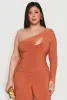 Plus Size One Shoulder Keyhole Top sold by Rainbow