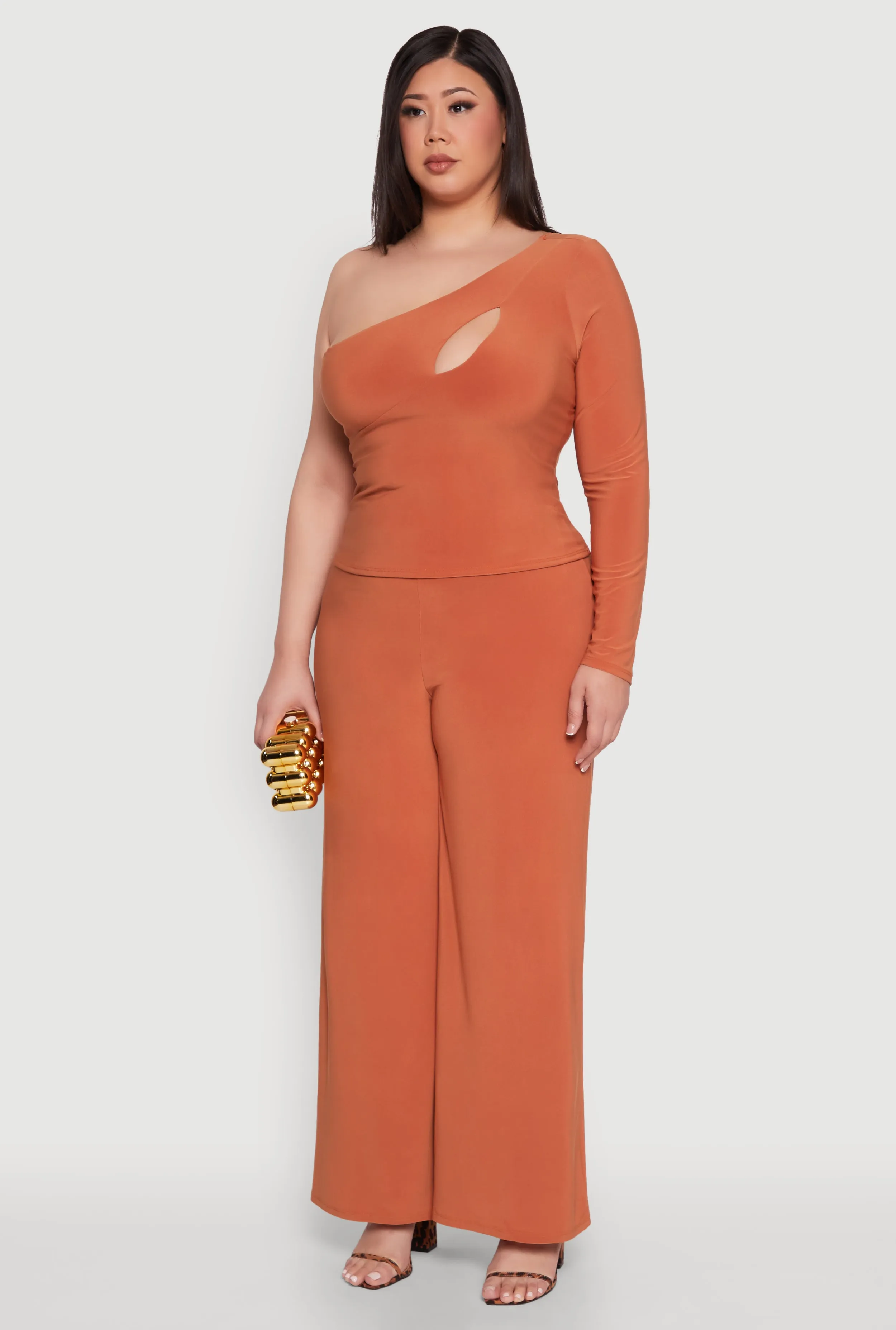 Plus Size One Shoulder Keyhole Top sold by Rainbow product image thumbnail 5