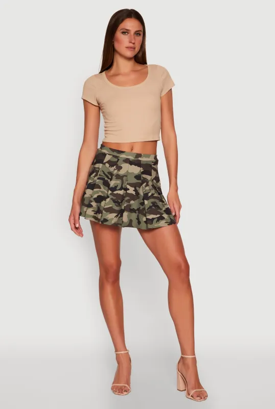 Printed High Waist Pleated Skirt sold by Rainbow