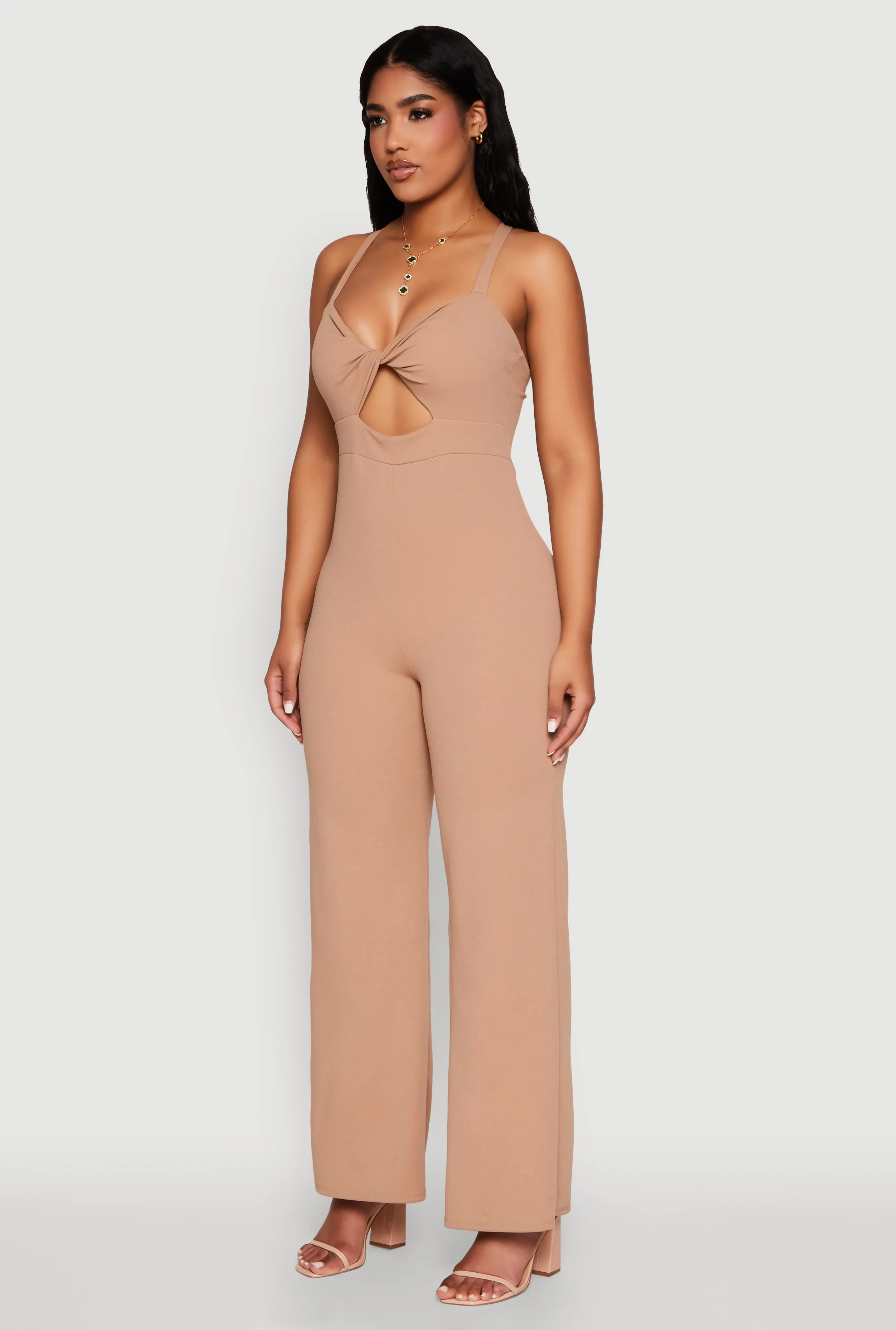 Crepe Knit Twist Front Jumpsuit sold by Rainbow product image thumbnail 3