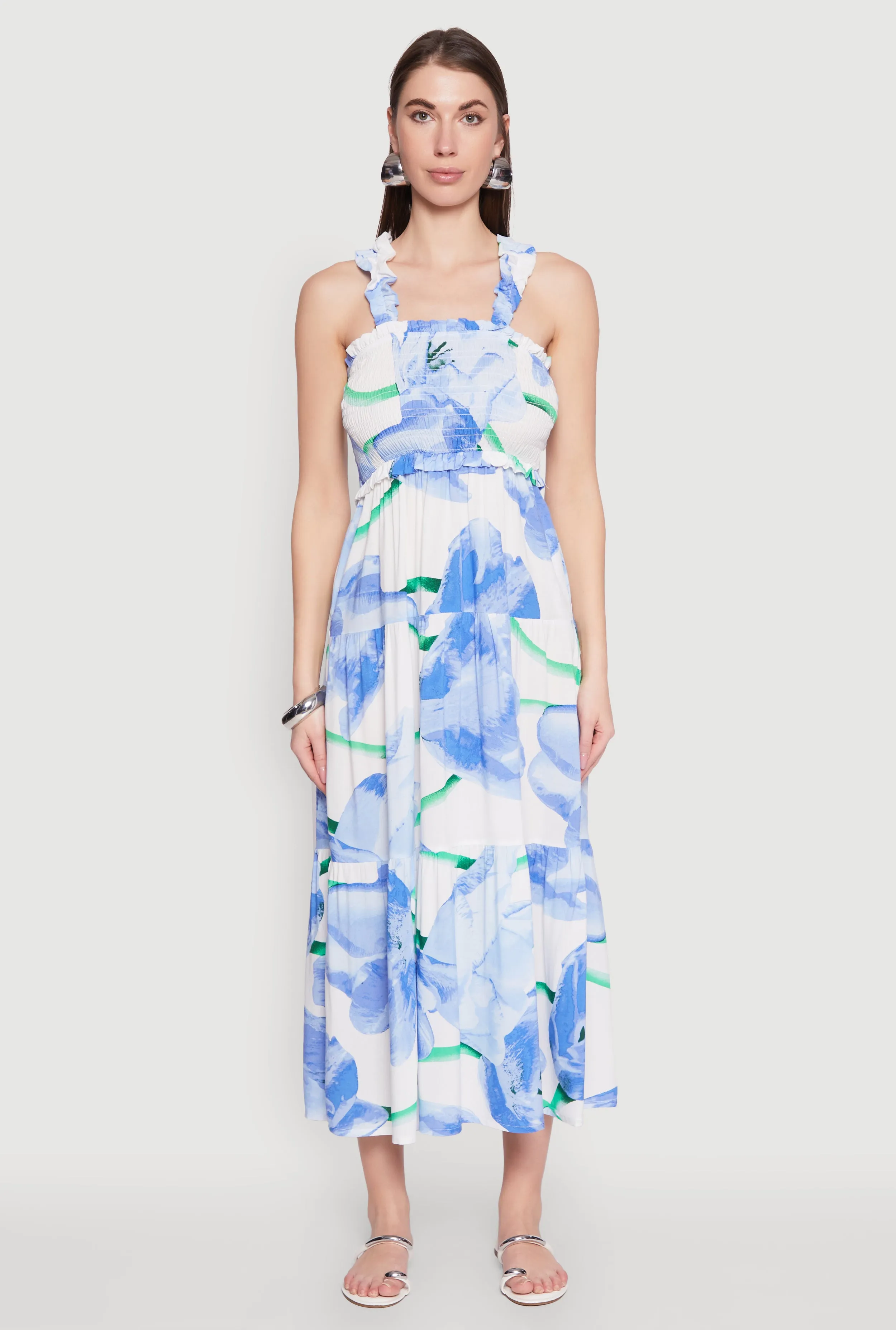 Floral Square Neck Tiered Midi Dress sold by Rainbow product image thumbnail 2