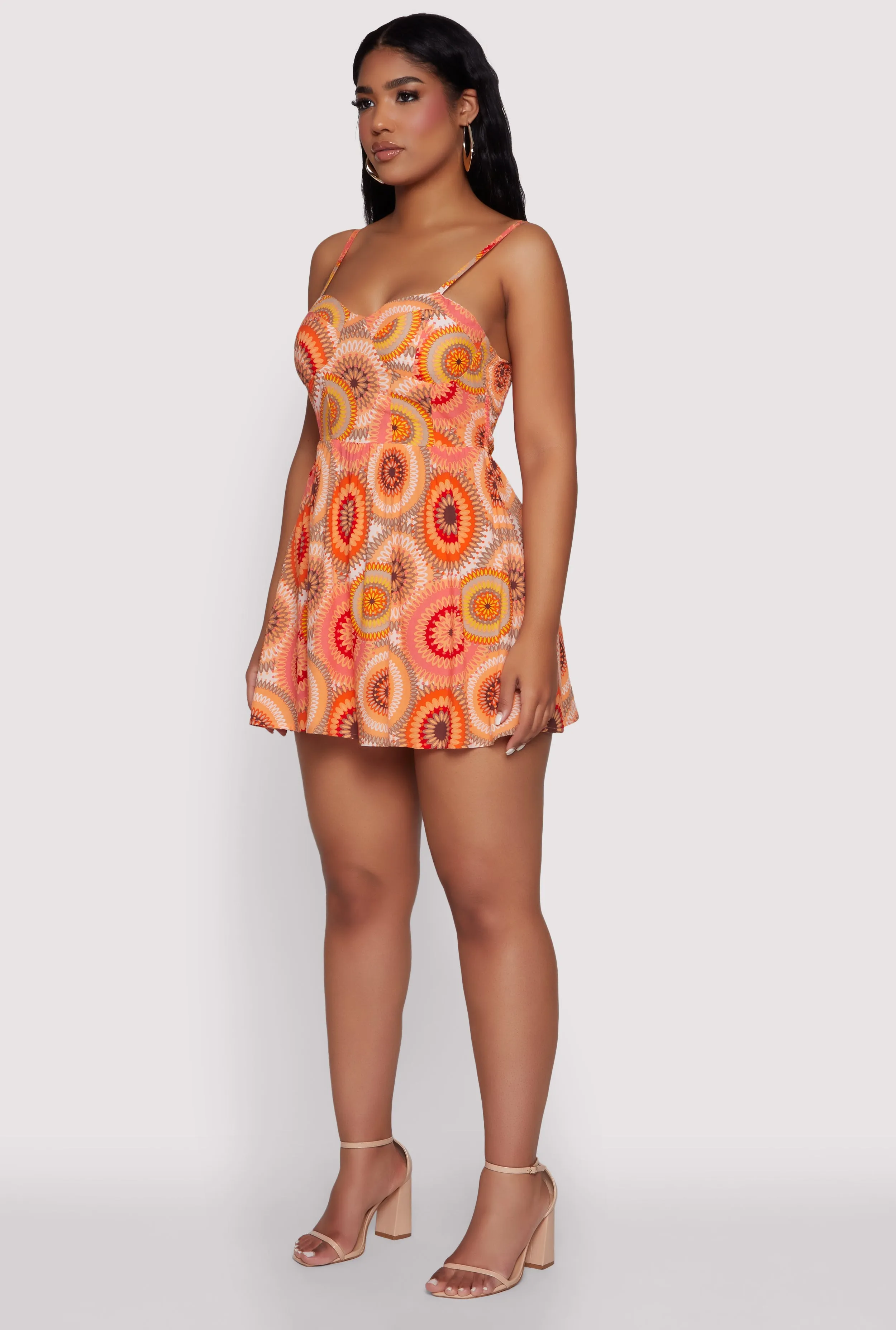 Sunburst Boho Print Bustier Skater Dress sold by Rainbow product image thumbnail 3