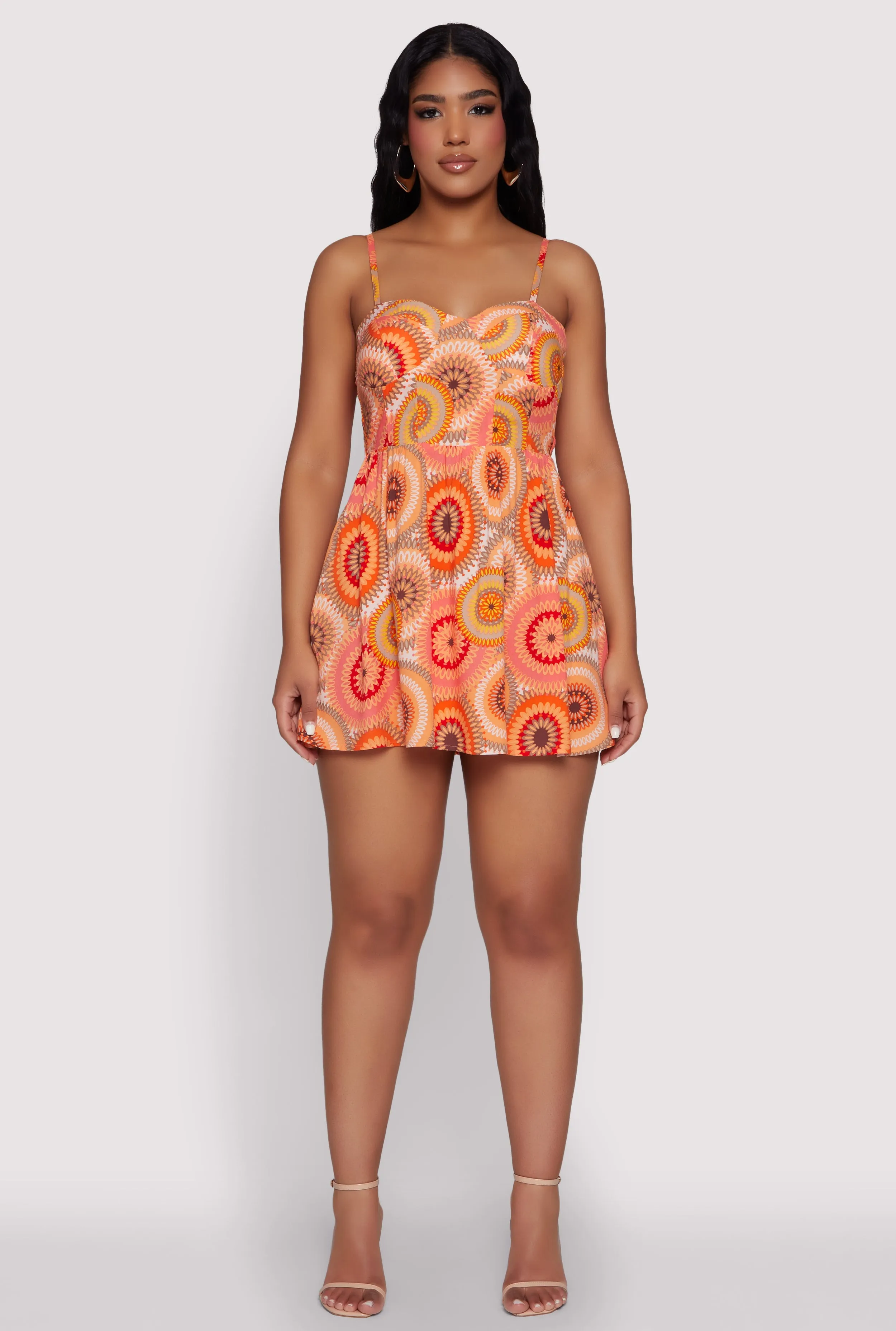 Sunburst Boho Print Bustier Skater Dress sold by Rainbow product image thumbnail 2