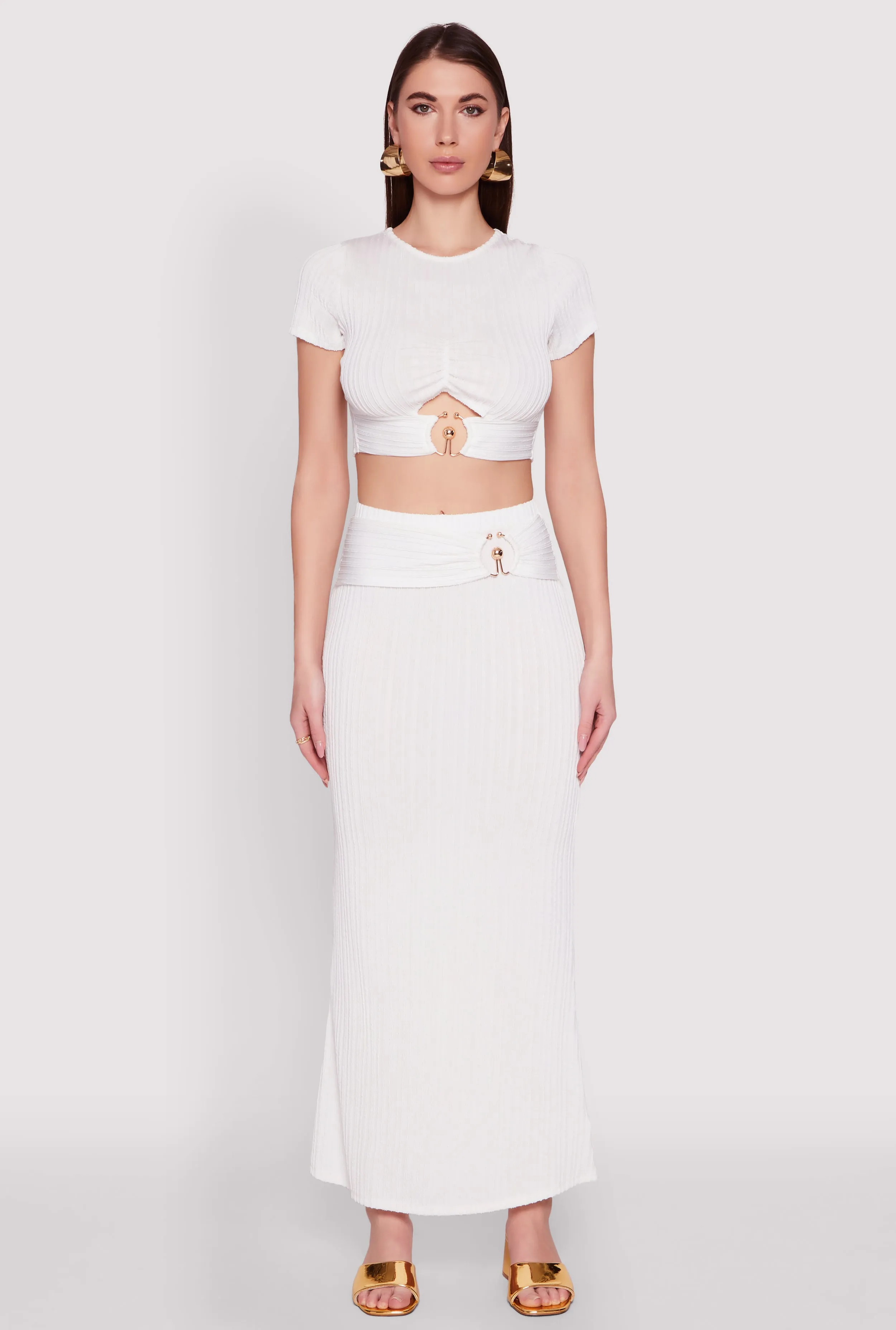 O Ring Metallic Detail Maxi Skirt sold by Rainbow product image thumbnail 2