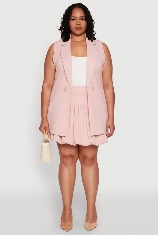 Plus Size Crepe Knit Bubble Skirt sold by Rainbow