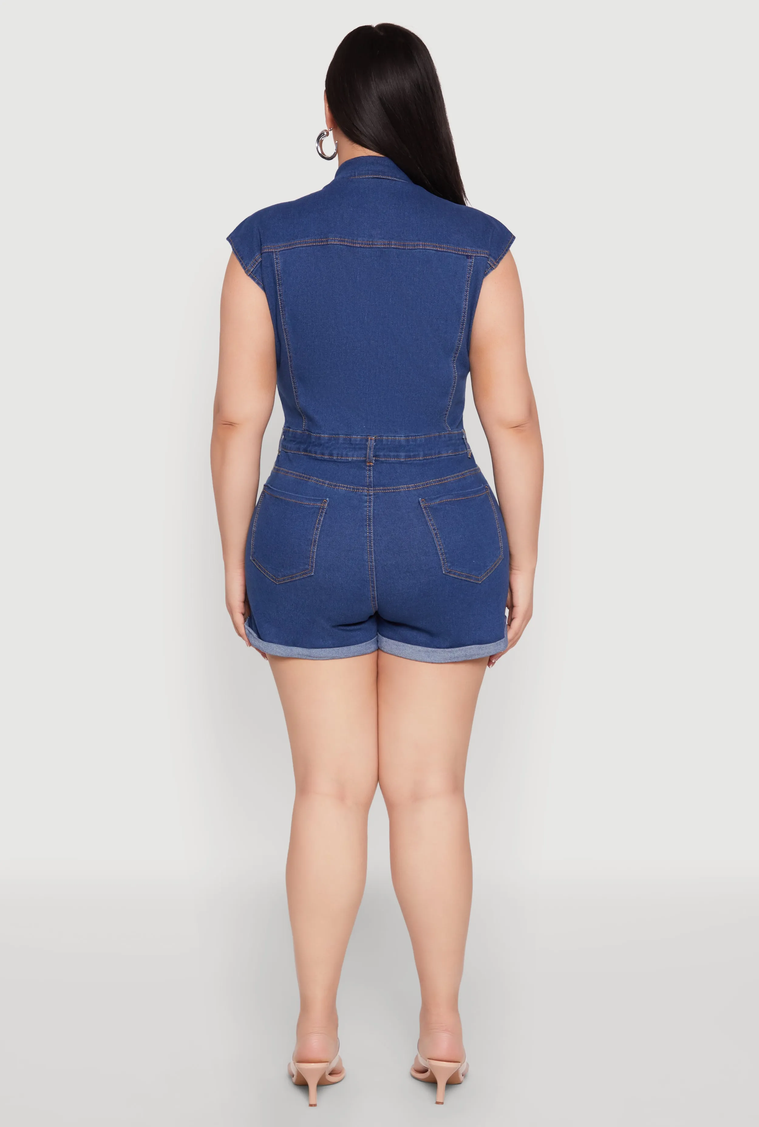 Plus Size Daisy Cargo Pocket Denim Romper sold by Rainbow product image thumbnail 5