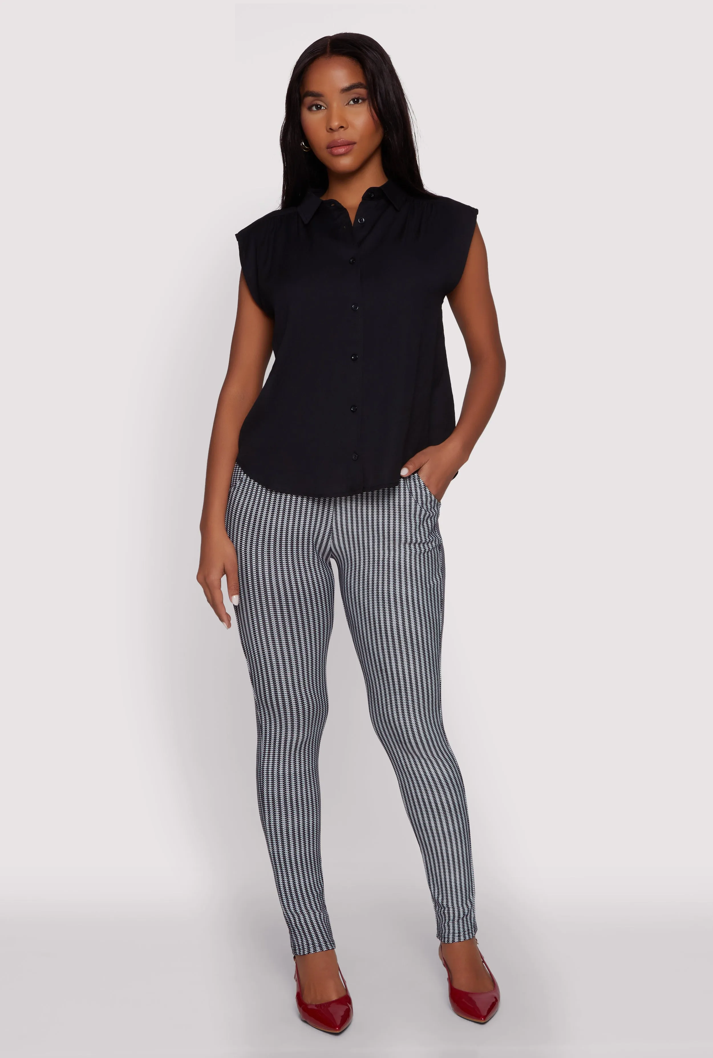 Body Contour Houndstooth Print Dress Pants sold by Rainbow