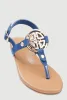 Metallic Geometric Pendant Thong Sandals sold by Rainbow