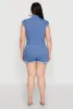 Plus Size Daisy Cargo Pocket Denim Romper sold by Rainbow