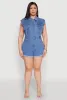 Plus Size Daisy Cargo Pocket Denim Romper sold by Rainbow
