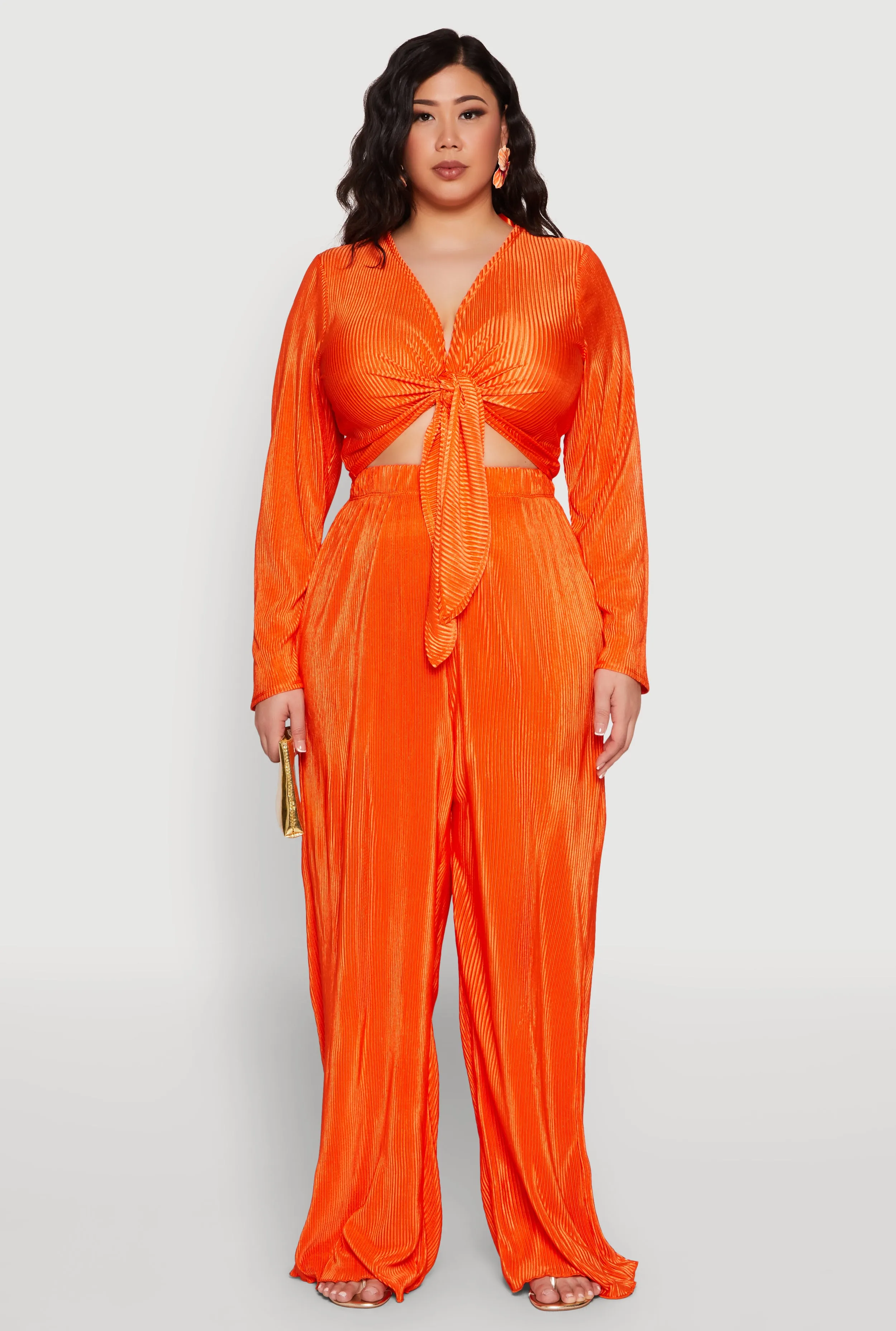 Plus Size Plisse Palazzo Pants sold by Rainbow