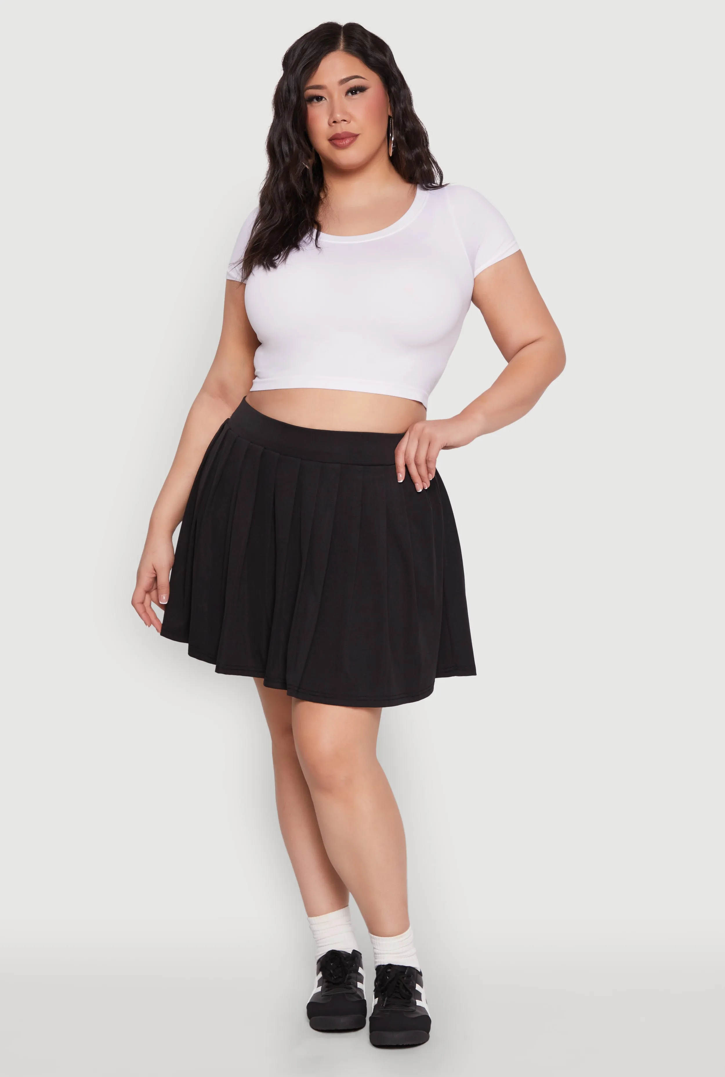Plus Size Pleated Tennis Skirt sold by Rainbow