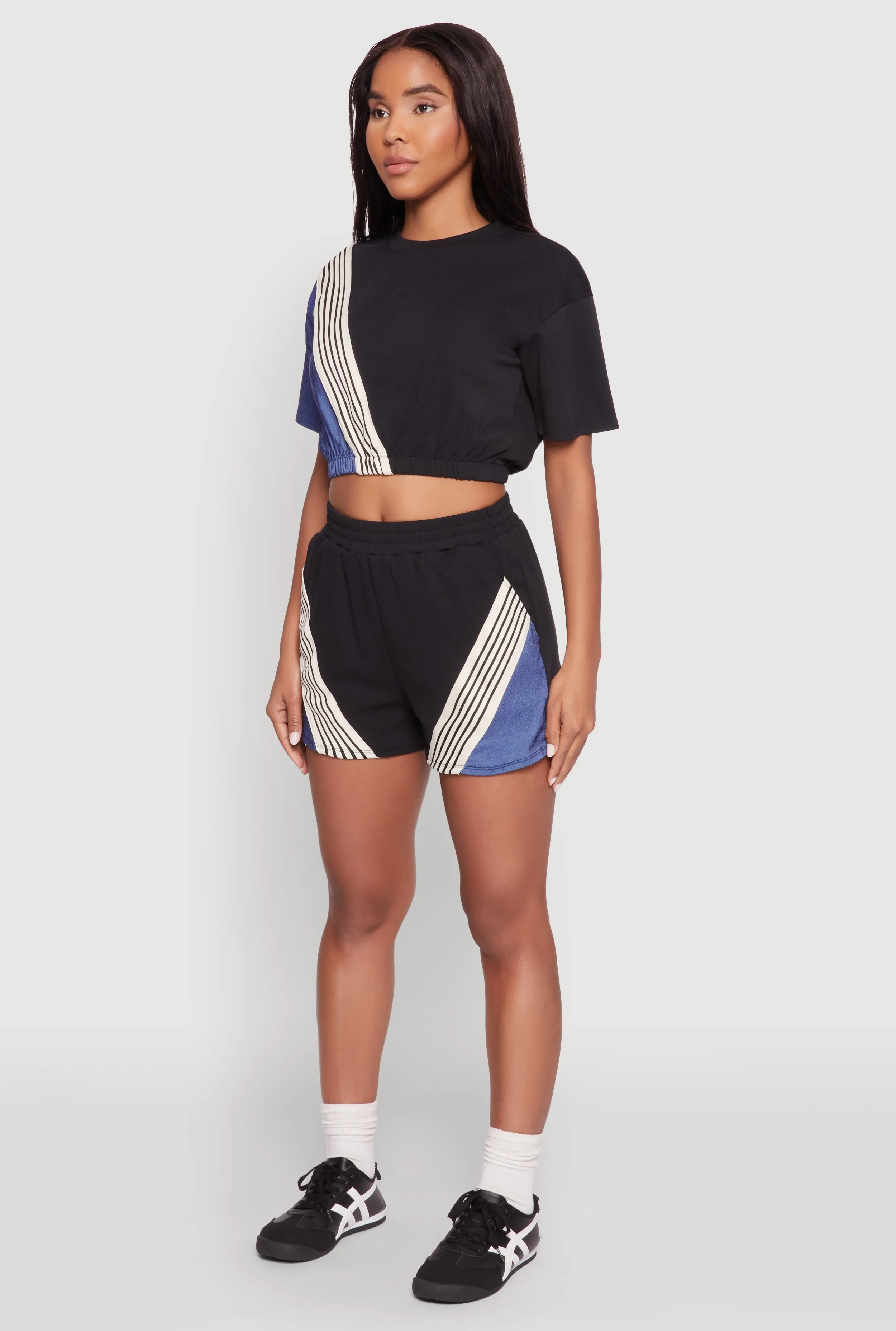 Color Block Stripe Detail Crop Top sold by Rainbow product image thumbnail 5