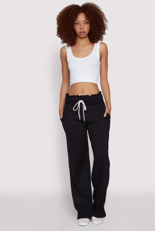 Drawstring Paper Bag Waist Sweatpants sold by Rainbow