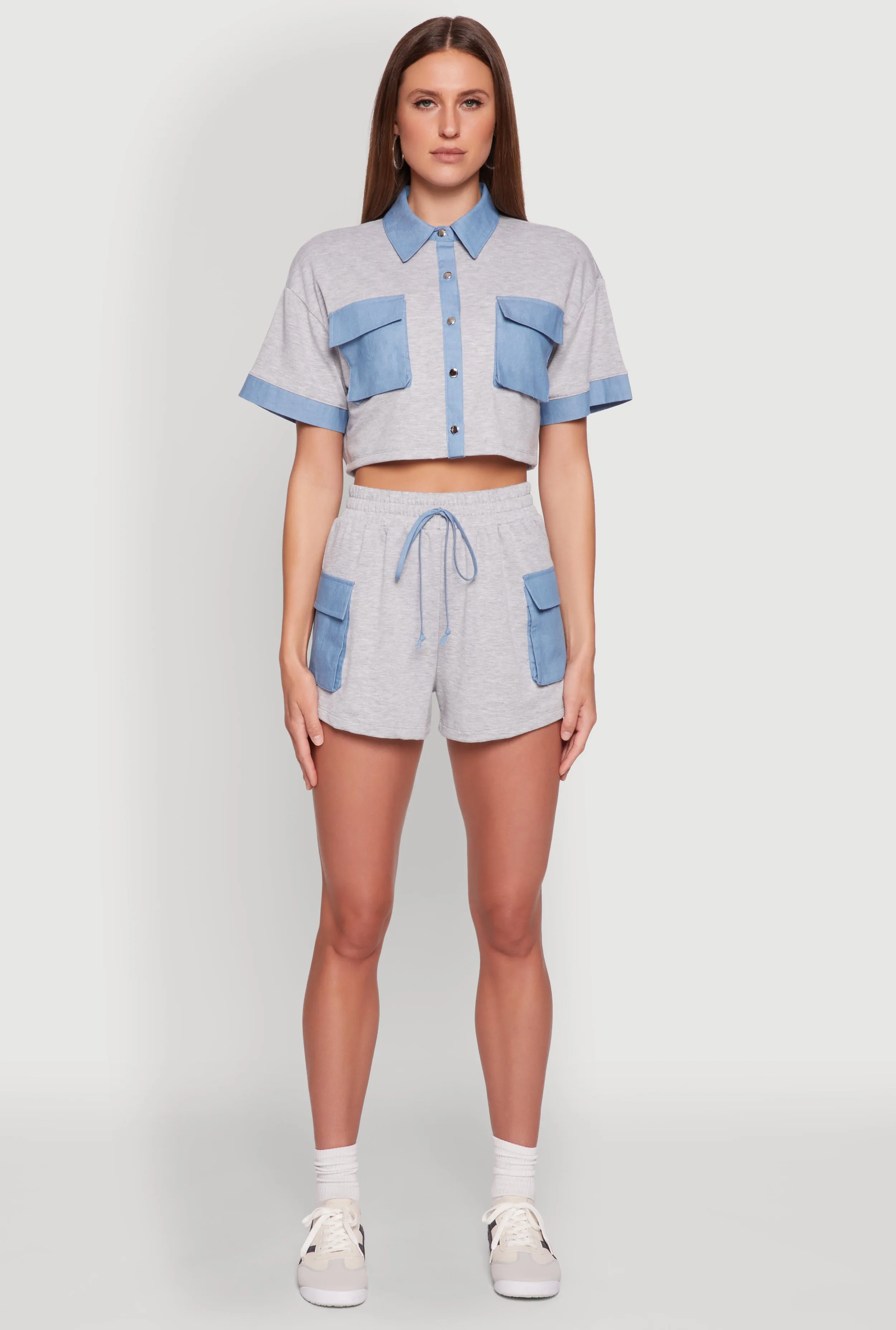 Chambray Cargo Pocket Sweatshorts sold by Rainbow