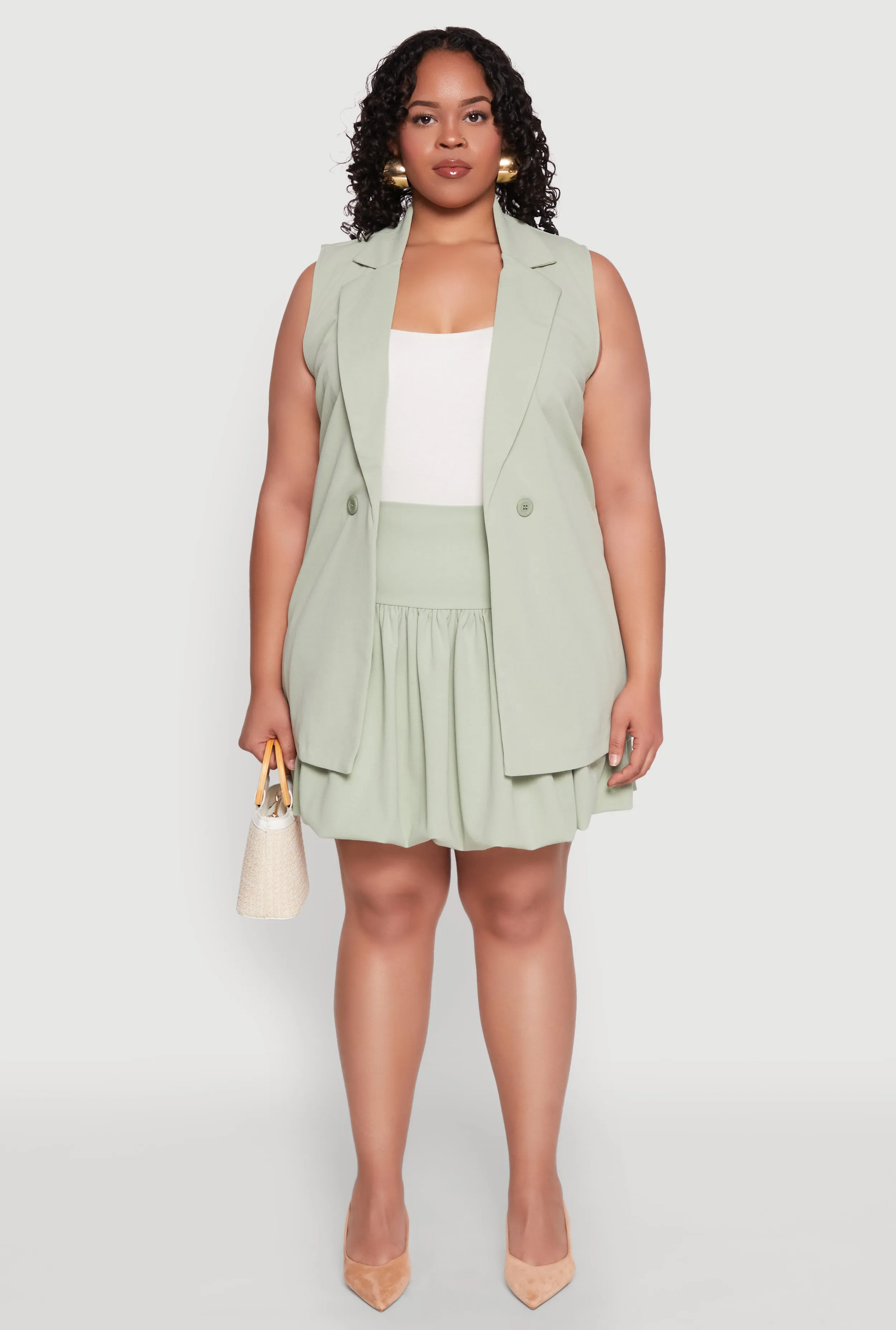 Plus Size Crepe Knit Bubble Skirt sold by Rainbow product image thumbnail 2