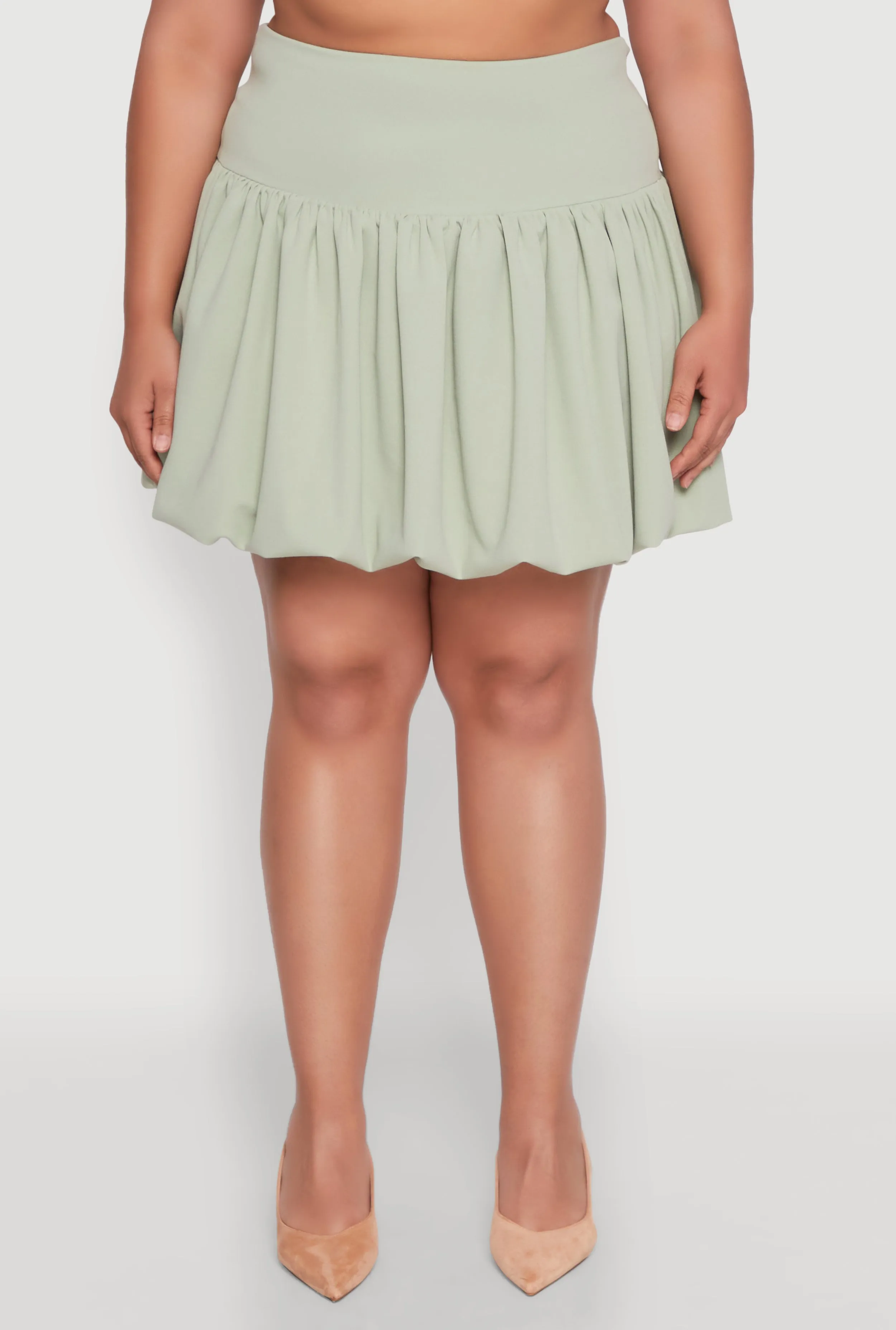 Plus Size Crepe Knit Bubble Skirt sold by Rainbow product image thumbnail 3