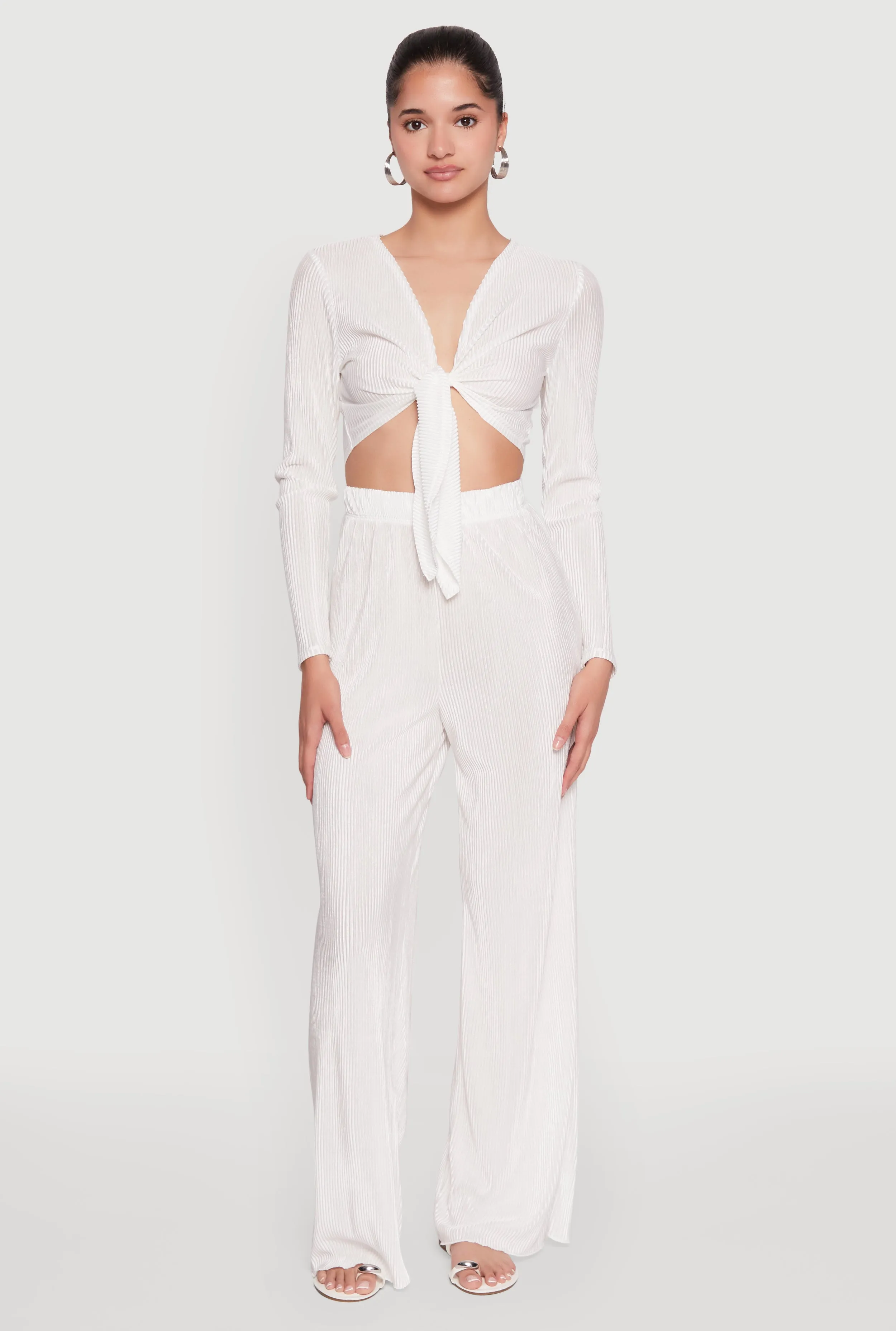 Plisse Tie Front Crop Top sold by Rainbow product image thumbnail 2