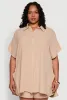 Plus Size Airy Oversized Slit Hem Shirt sold by Rainbow