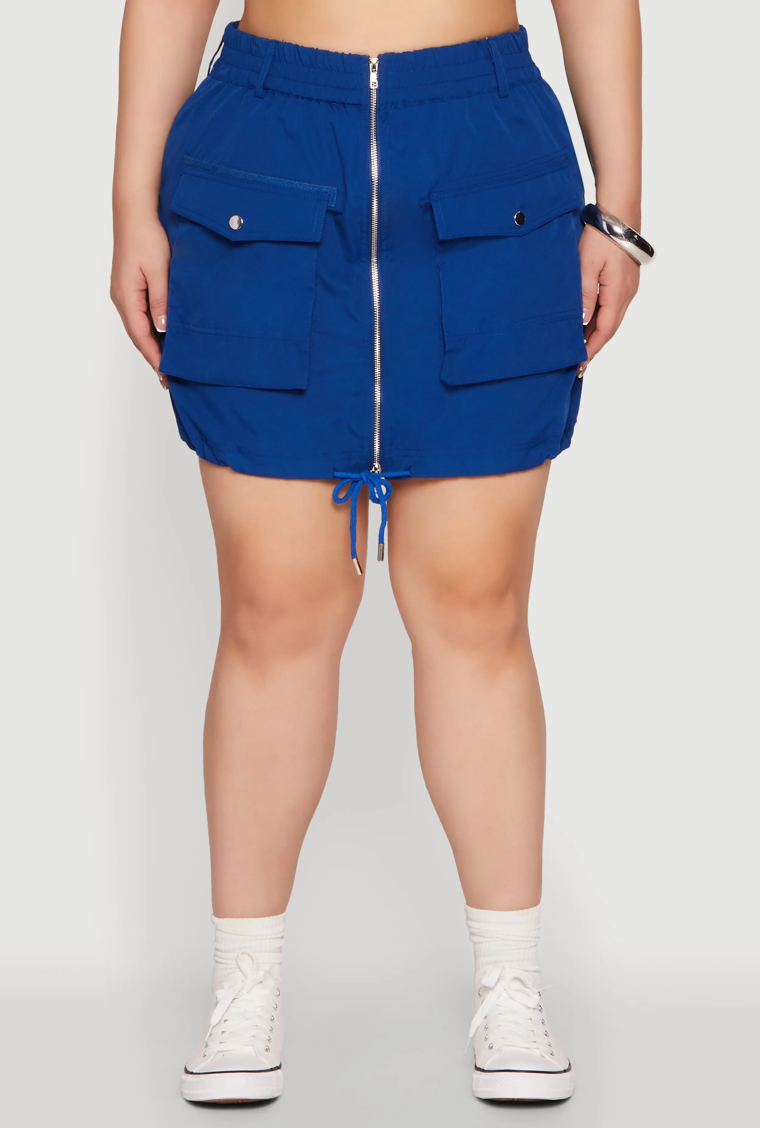 Plus Size Zip Front Cargo Pocket Skirt sold by Rainbow product image thumbnail 5