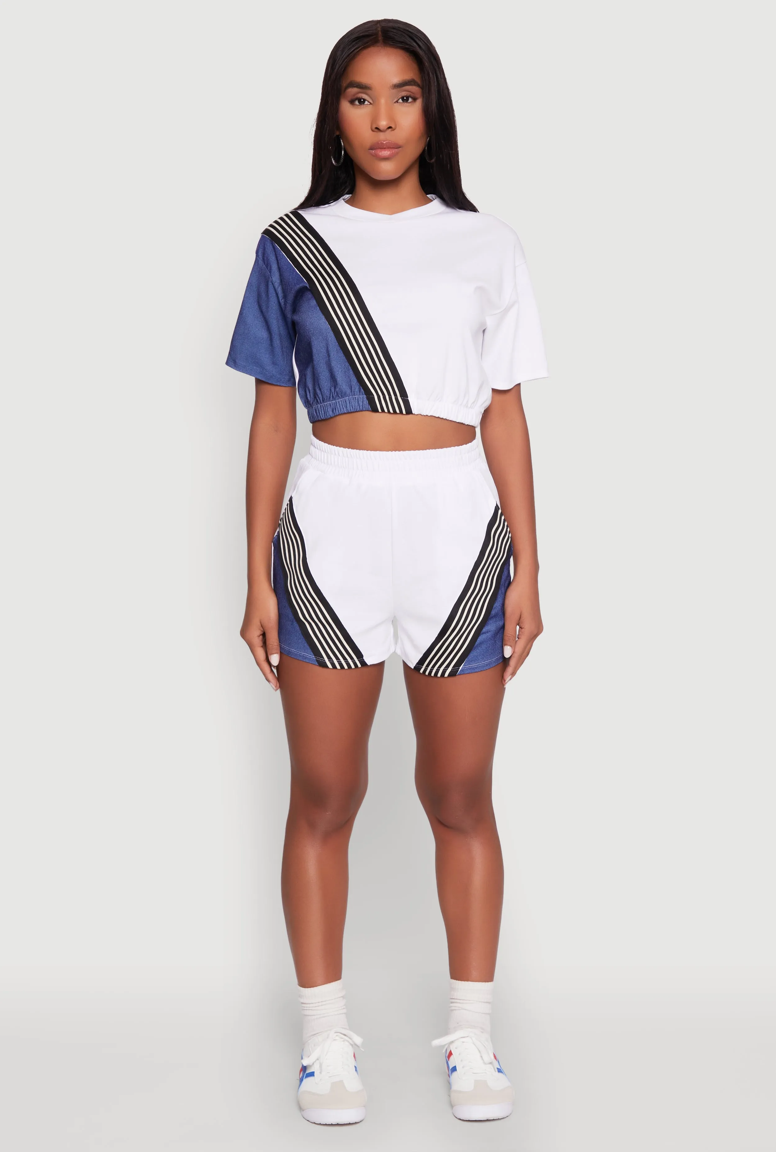 Color Block Stripe Detail Shorts sold by Rainbow product image thumbnail 2