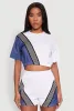 Color Block Stripe Detail Crop Top sold by Rainbow