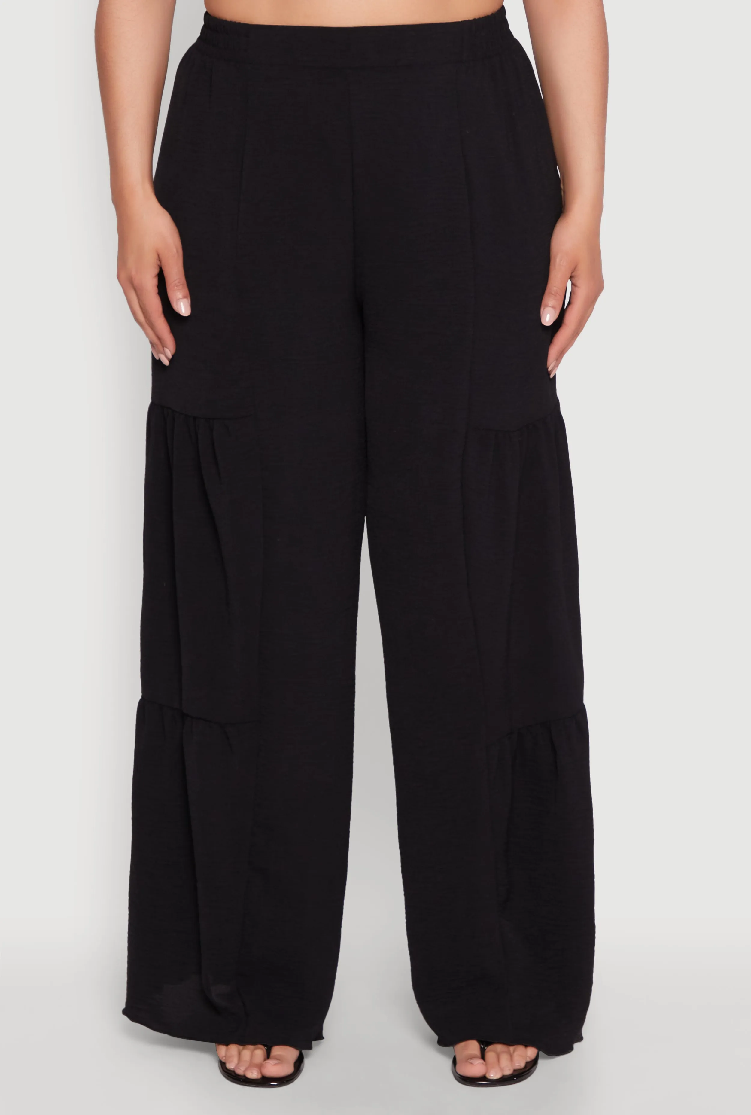 Plus Size Airy Tiered Palazzo Pants sold by Rainbow product image thumbnail 3