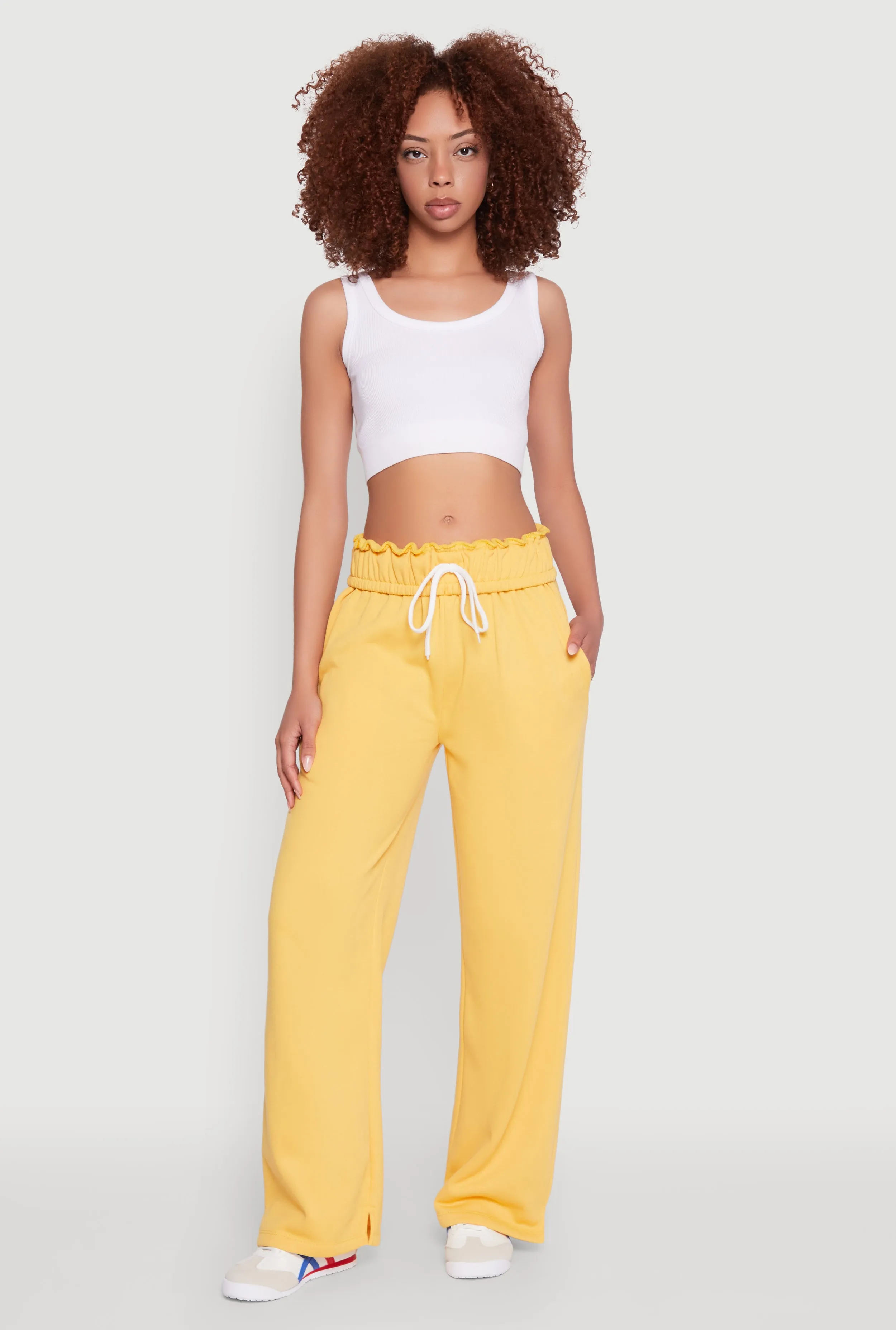 Drawstring Paper Bag Waist Sweatpants sold by Rainbow