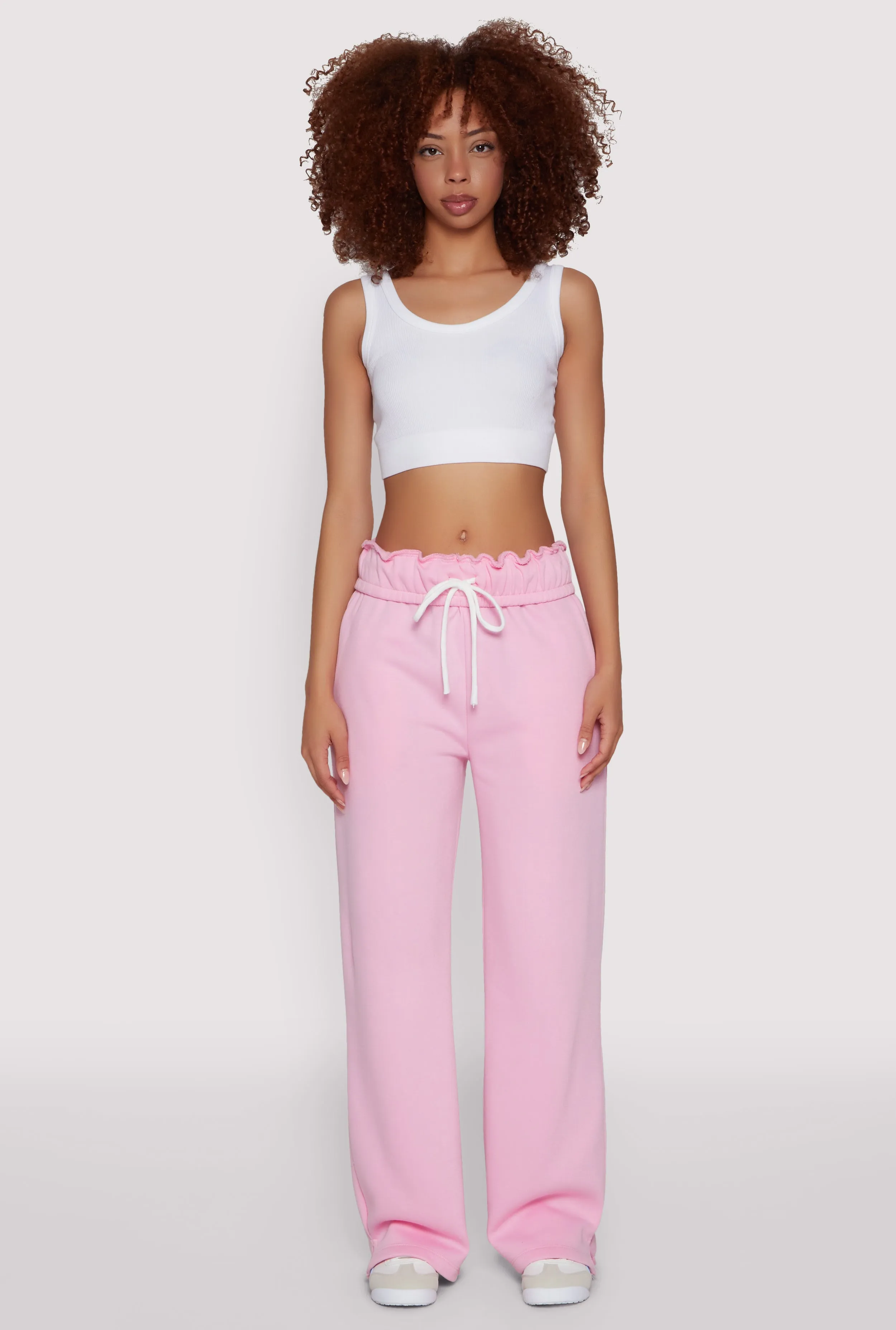 Drawstring Paper Bag Waist Sweatpants sold by Rainbow