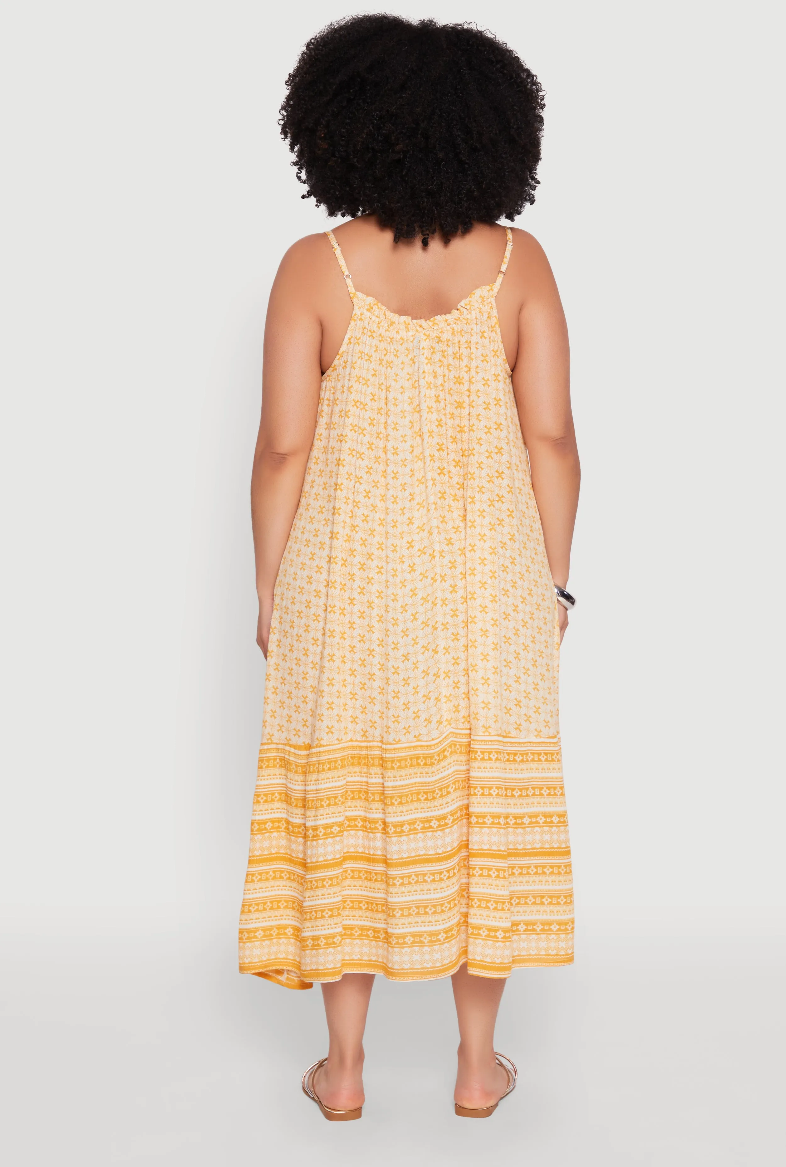 Plus Size Border Print Keyhole Maxi Dress sold by Rainbow product image thumbnail 5
