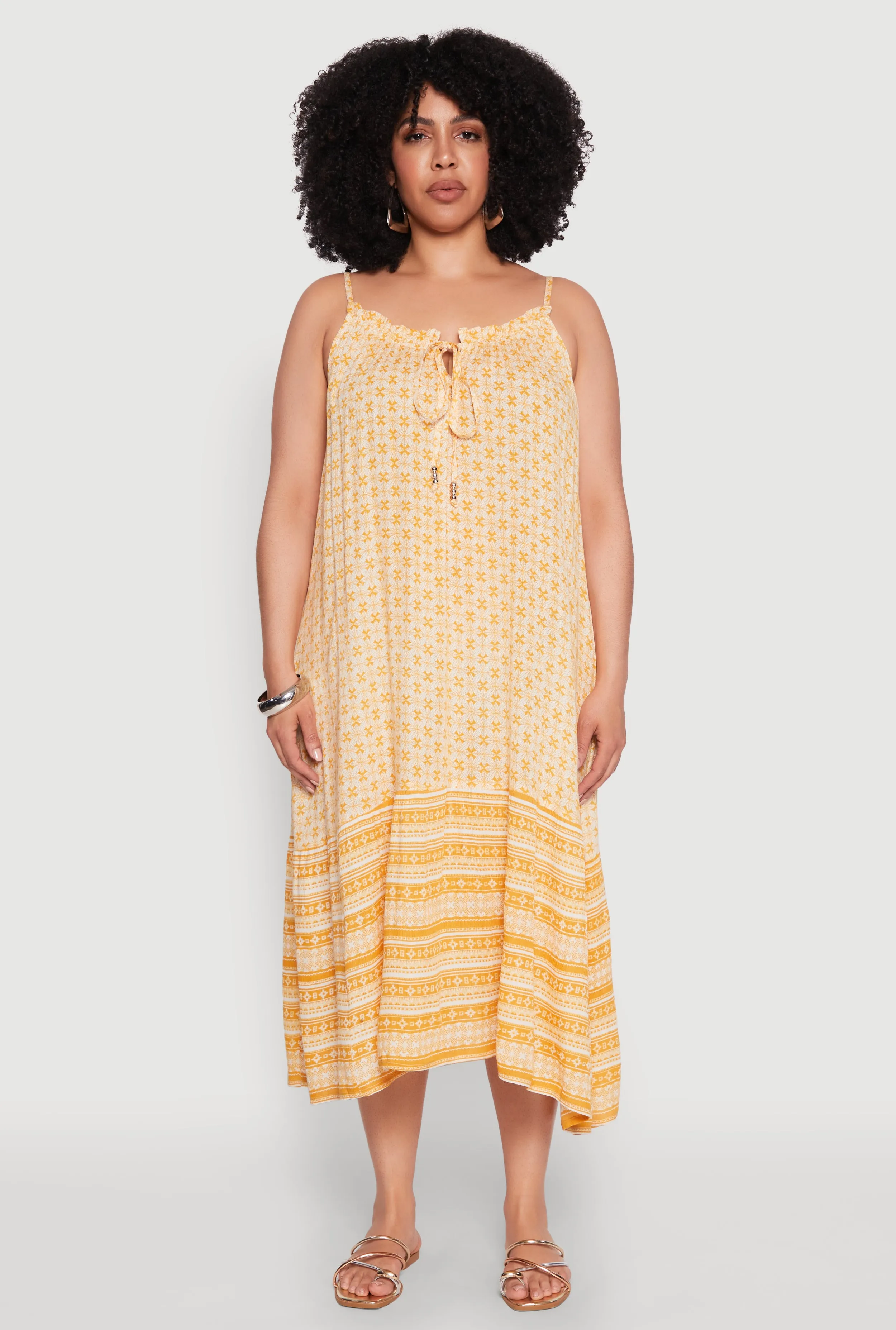 Plus Size Border Print Keyhole Maxi Dress sold by Rainbow product image thumbnail 2