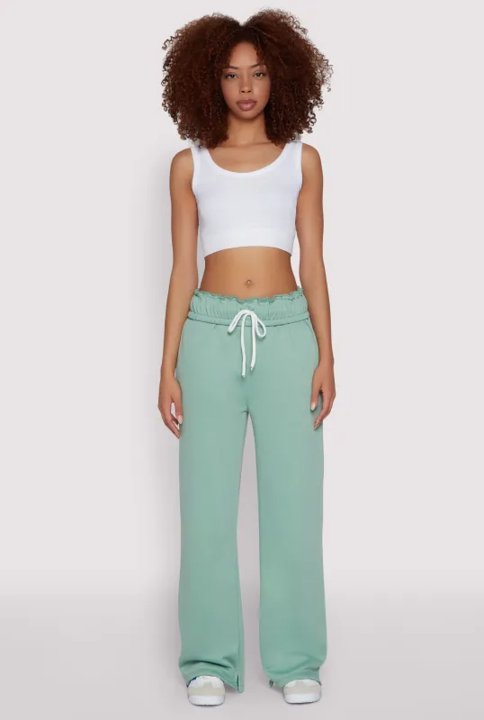 Drawstring Paper Bag Waist Sweatpants sold by Rainbow