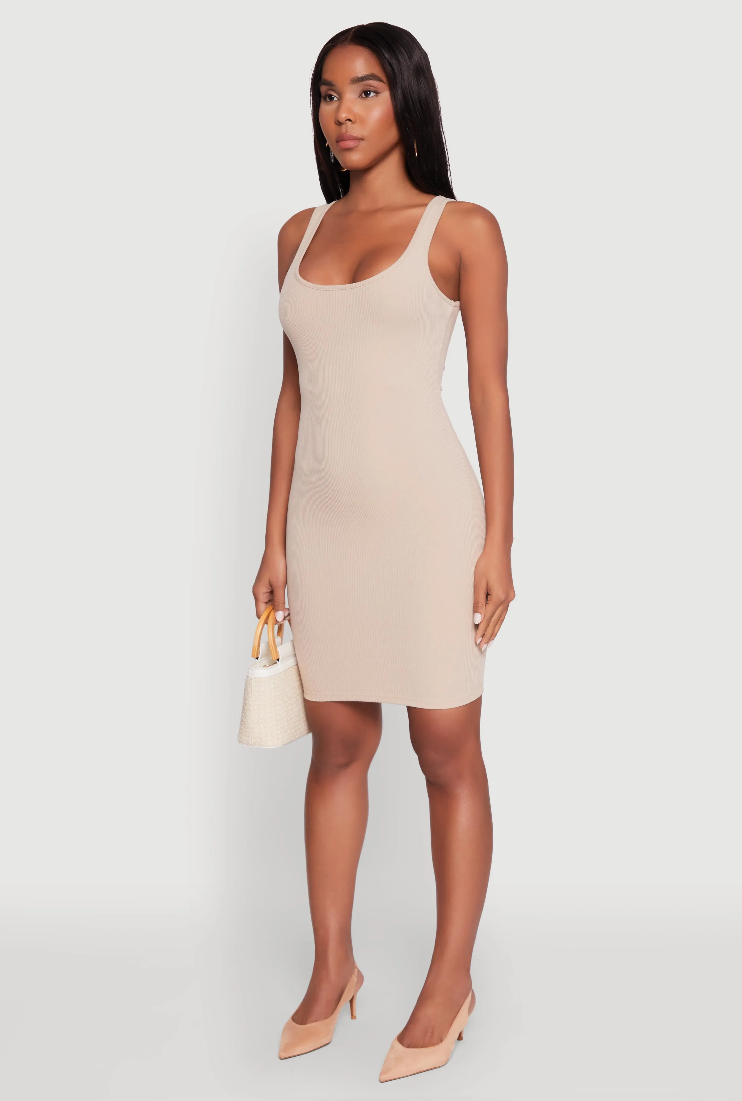 Rib Knit Scoop Neck Tank Dress sold by Rainbow product image thumbnail 3