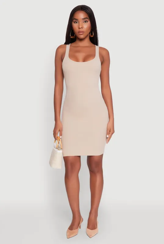 Rib Knit Scoop Neck Tank Dress sold by Rainbow