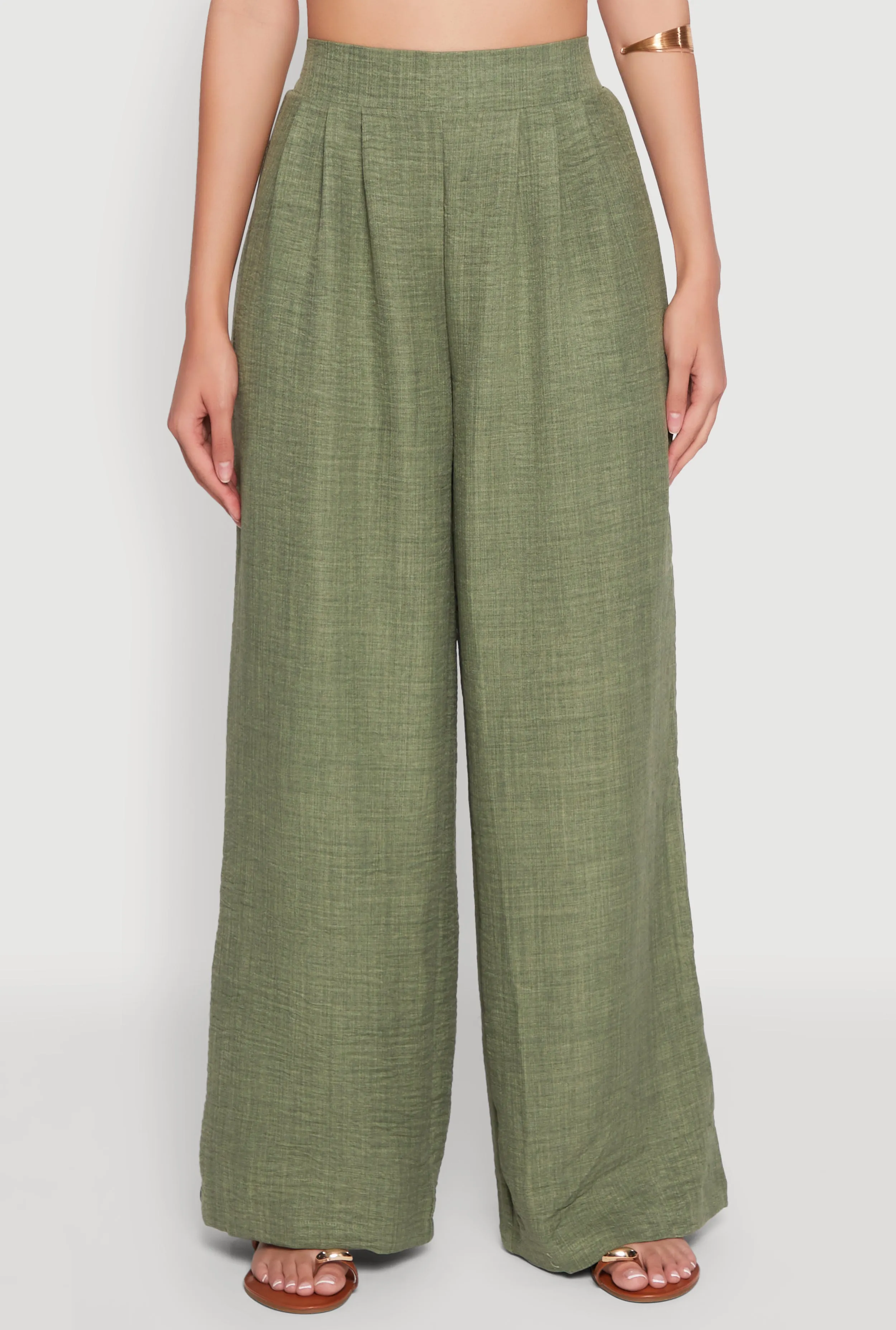 High Waisted Pleated Palazzo Pants sold by Rainbow product image thumbnail 3