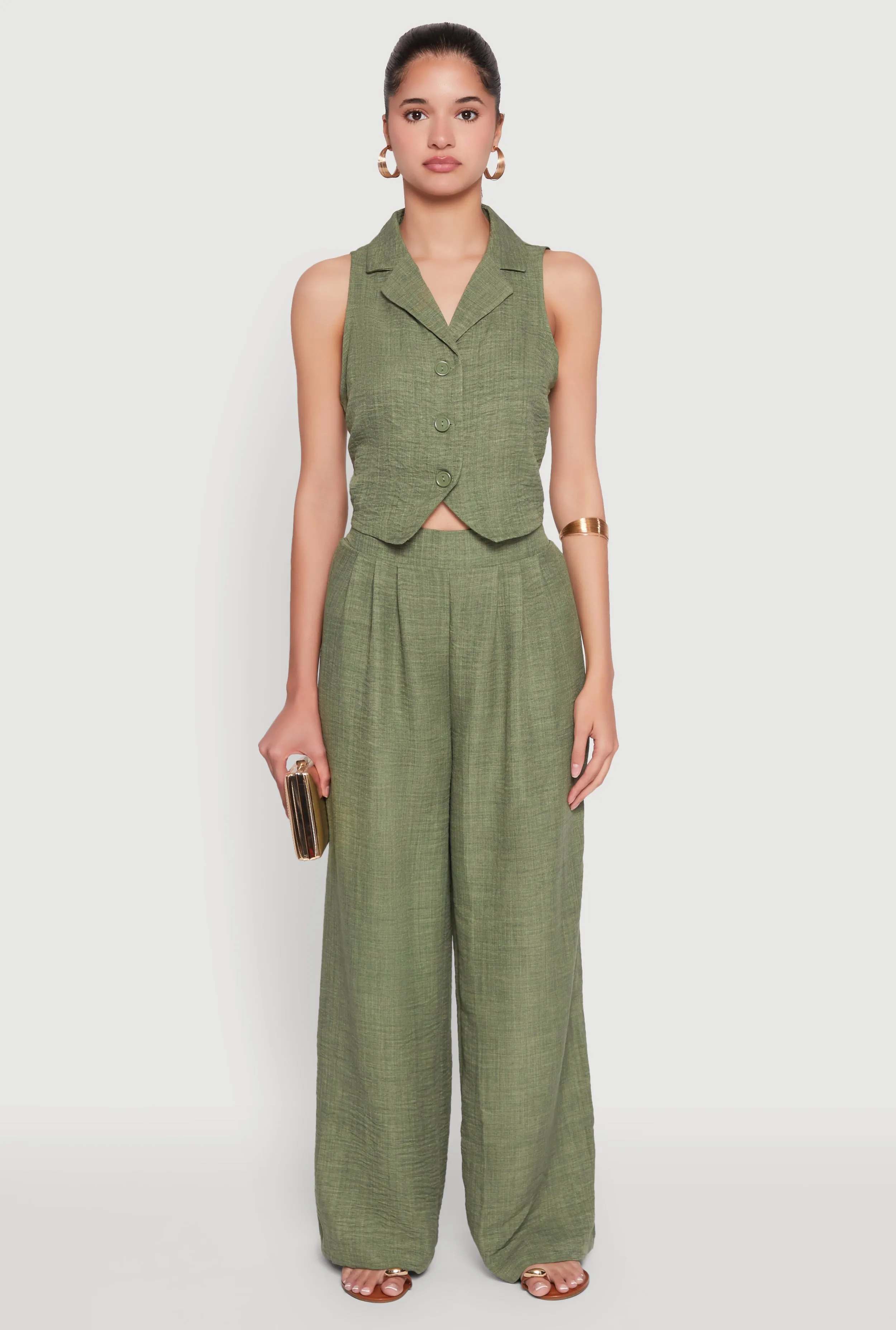 High Waisted Pleated Palazzo Pants sold by Rainbow product image thumbnail 2